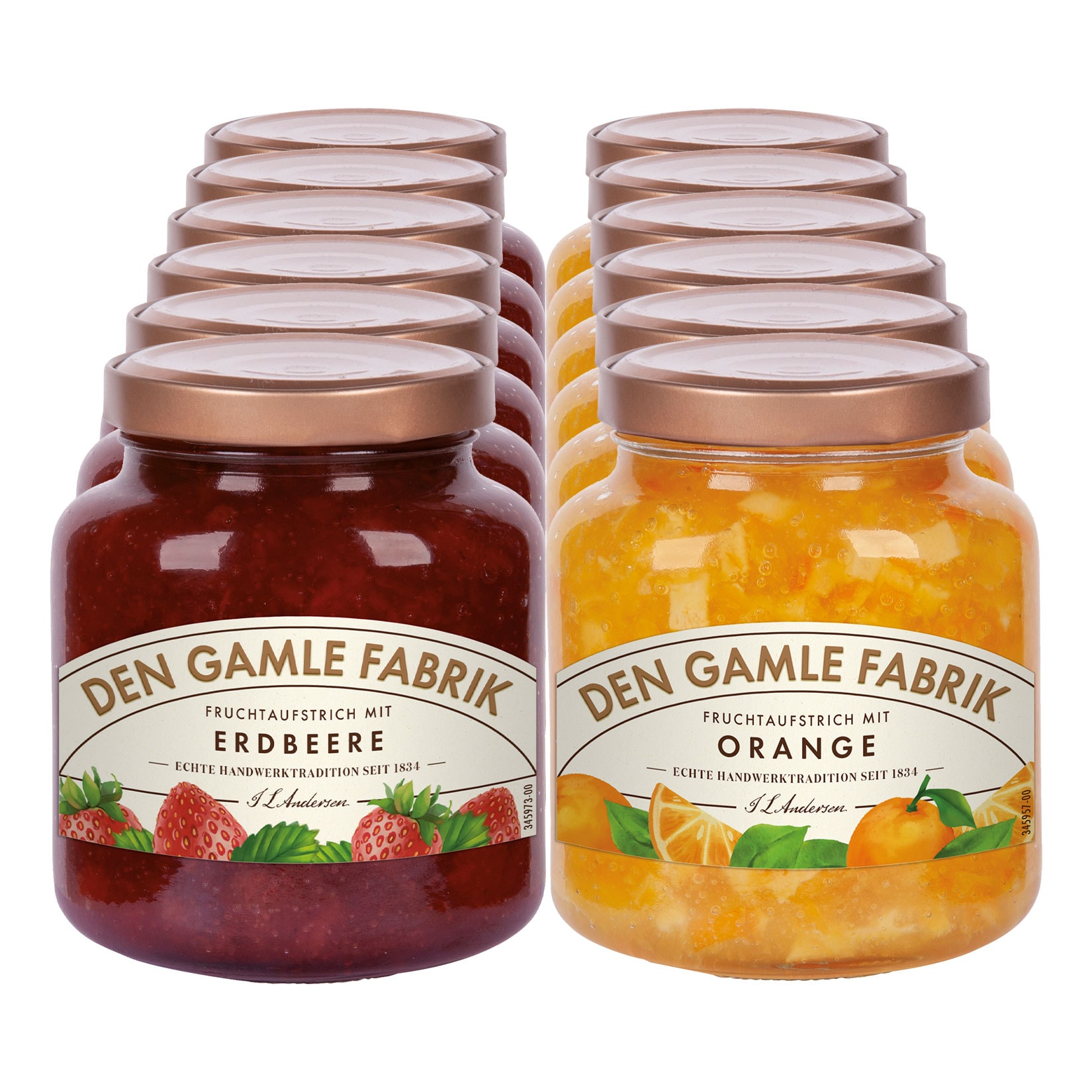 Den Gamle Fruchtaufstrich verschiedene Sorten 380 g, 12er Pack - Bild 1