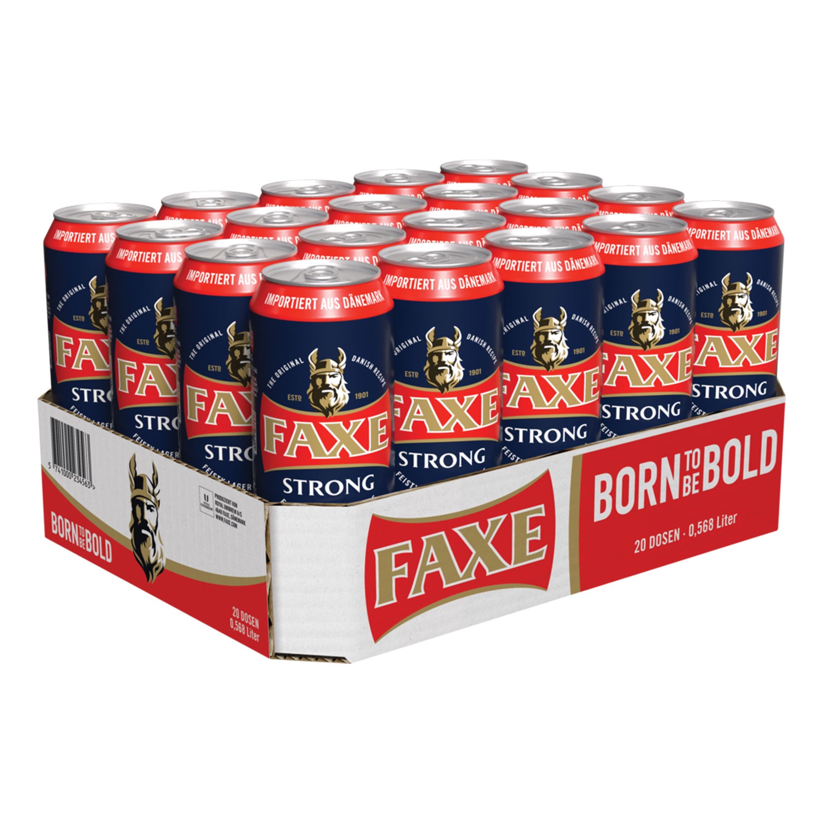 Faxe Strong Festy Lager with a bite Lager Bier 8,0 % vol 0,568 Liter, 20er Pack - Bild 1