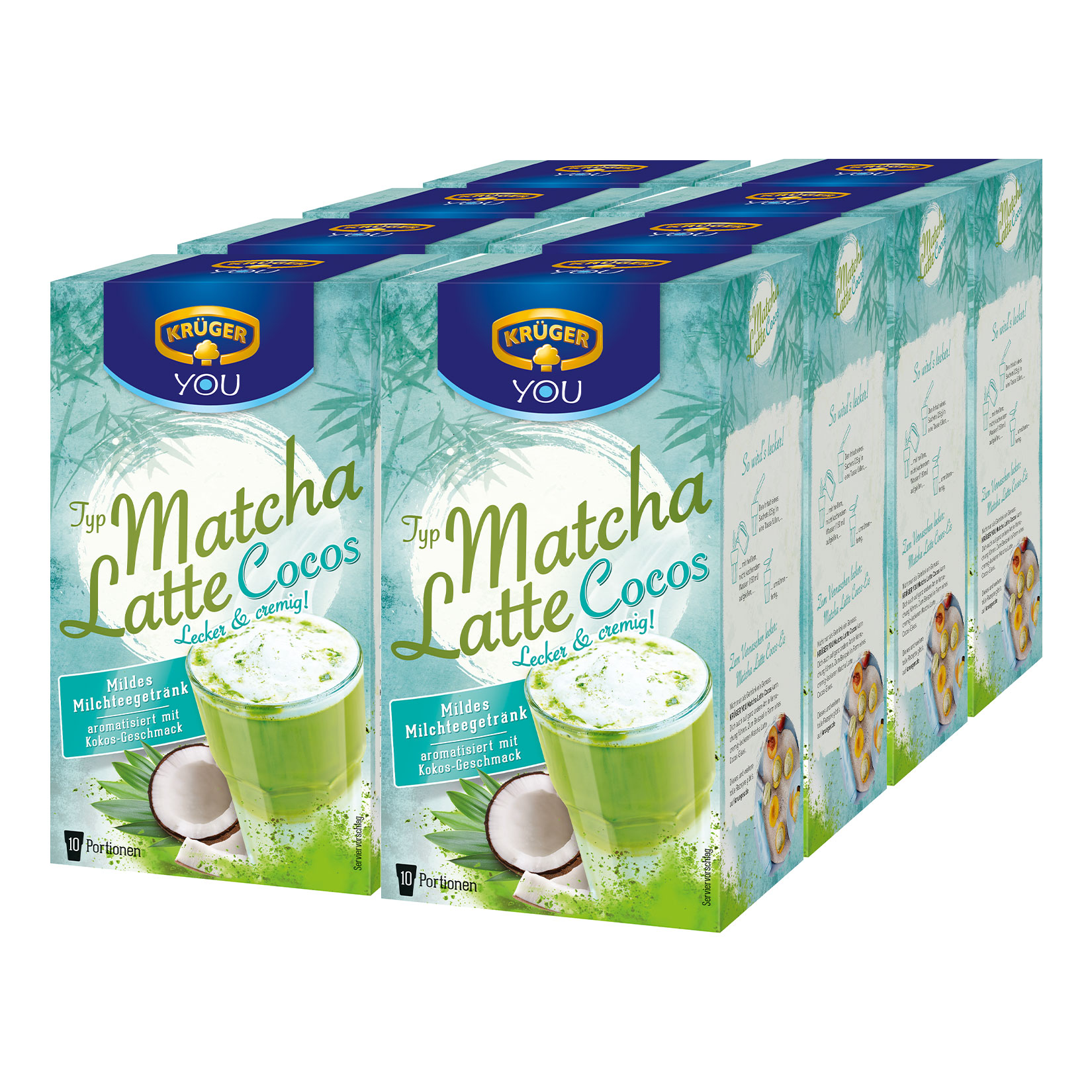 Kr&uuml;ger Matcha Latte Kokos 250 g, 8er Pack - Bild 1