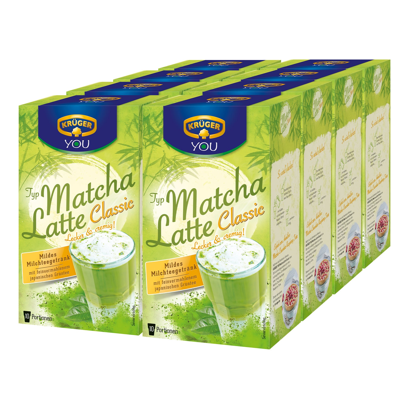 Kr&uuml;ger Matcha Latte Classic 250g, 8er Pack - Bild 1