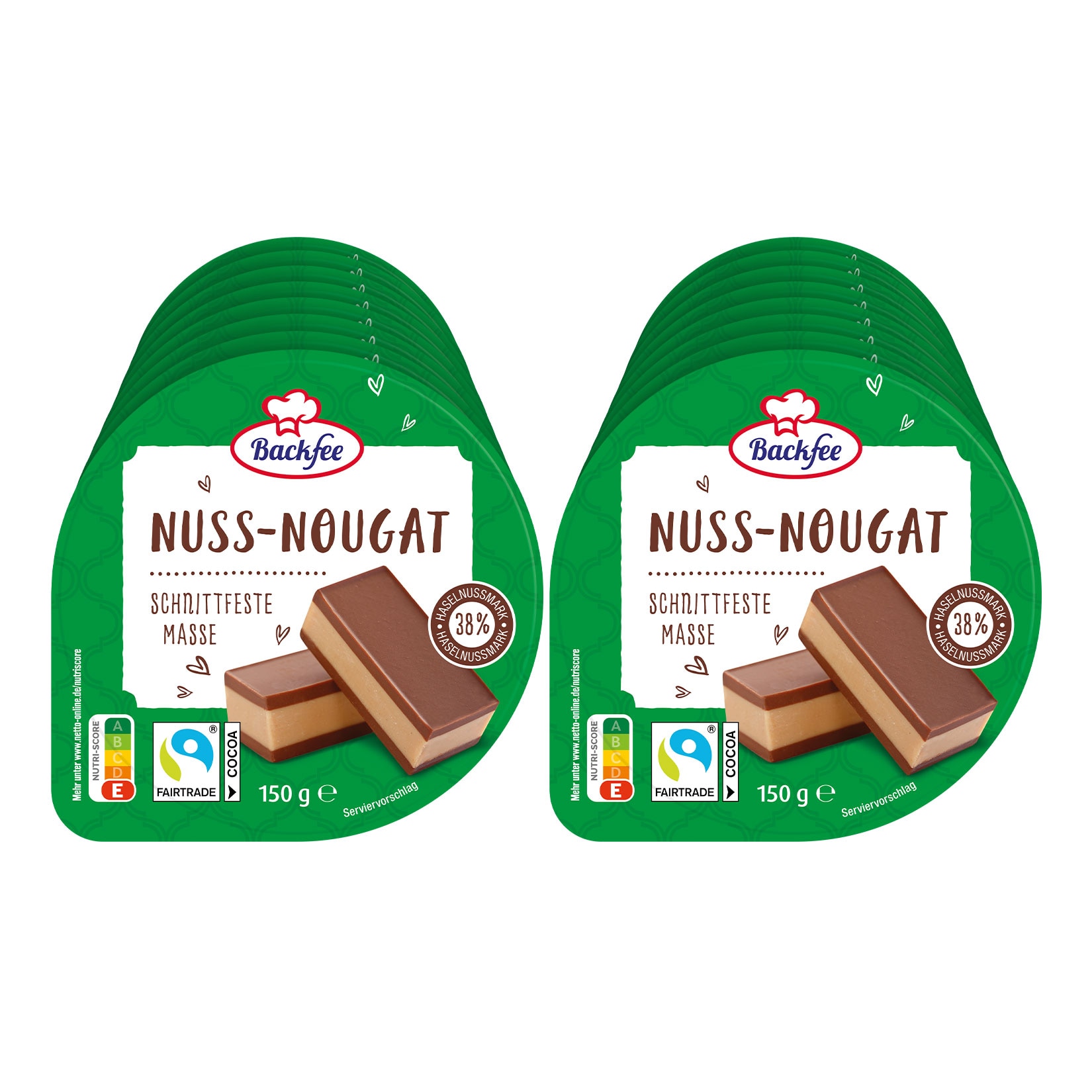 Backfee Nuss-Nougat 150g, 16er Pack - Bild 1