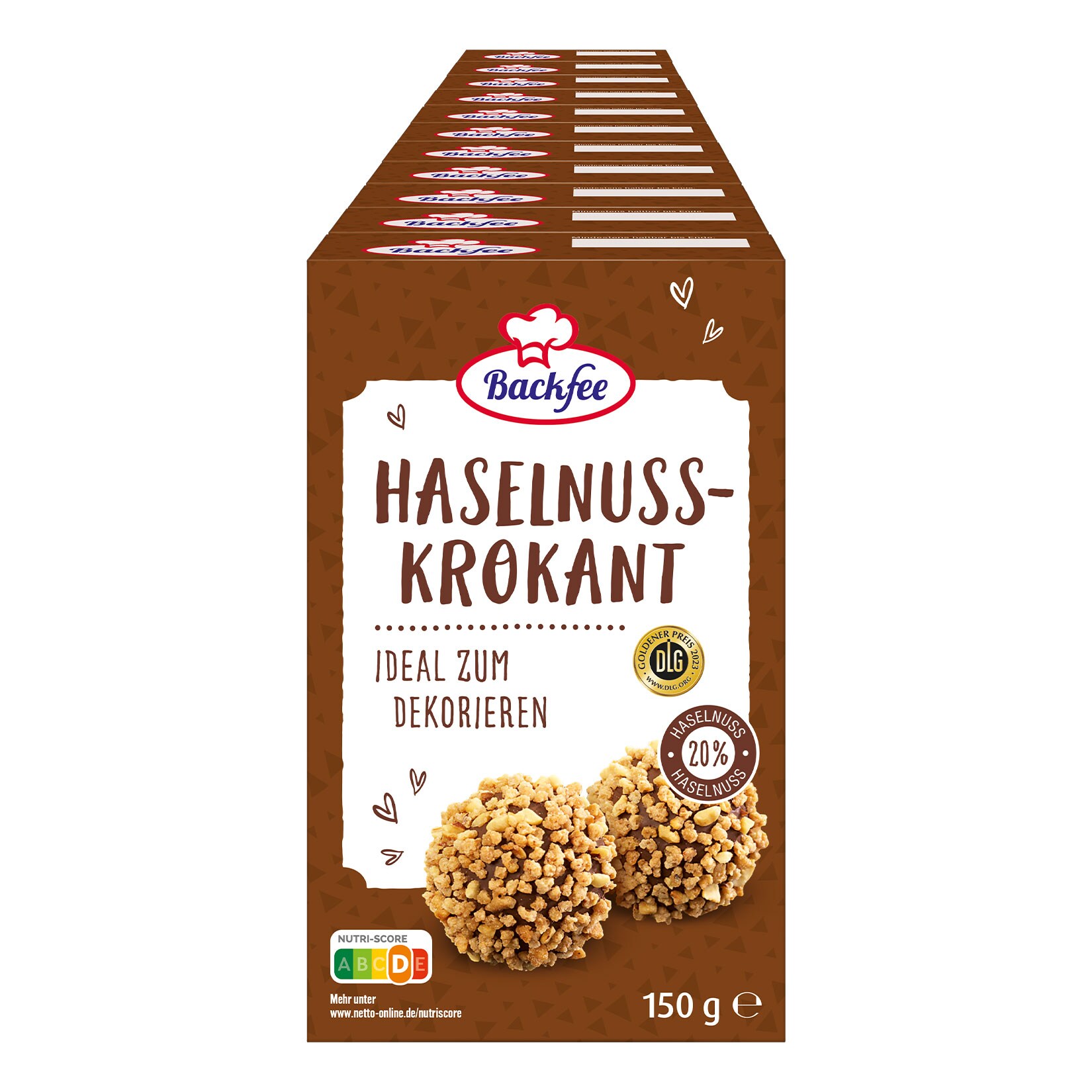 Backfee Haselnus Krokant 150g, 11er Pack | 04316268653404