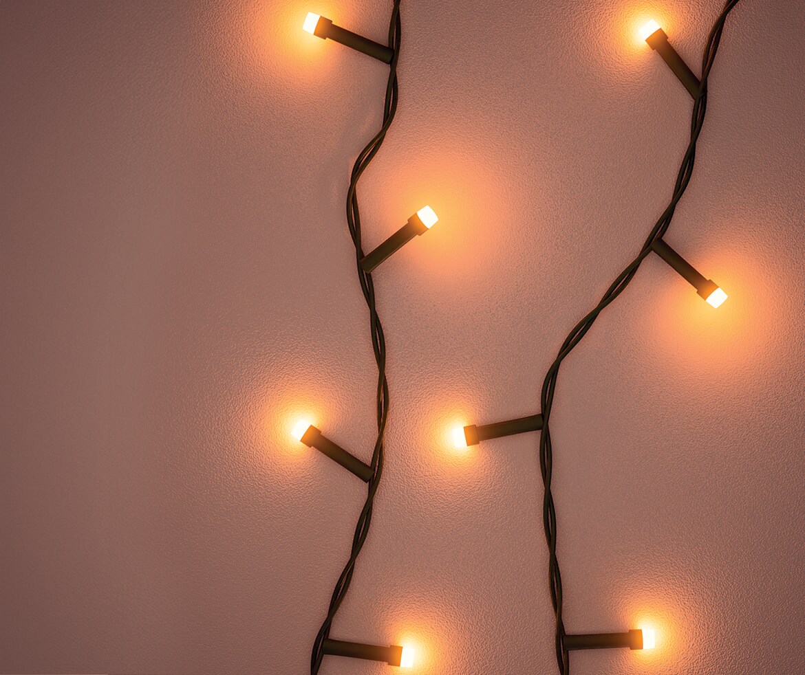 LED Au&szlig;enlichterkette 60er (Variante 2) Lichterkette bernstein - Bild 1