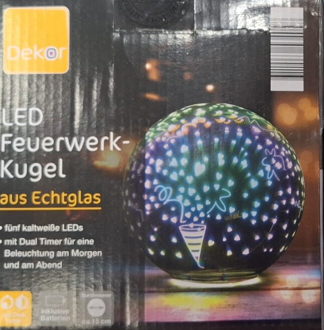 Dekor LED Feuerwerk Deko - versch. Ausf&uuml;hrungen -Kugel - Bild 1