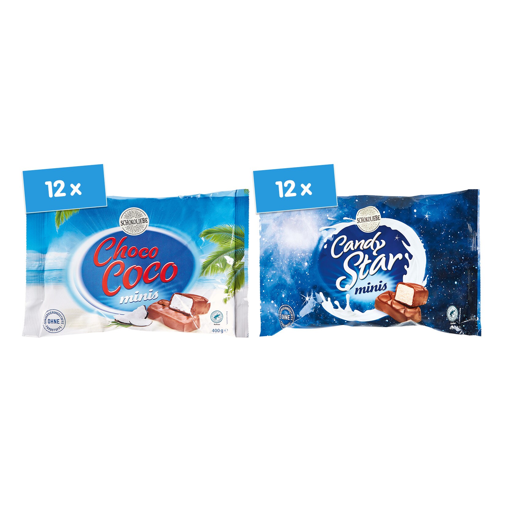 Schokoliebe Mini Riegel 400 g, verschiedene Sorten, 24er Pack - Bild 1