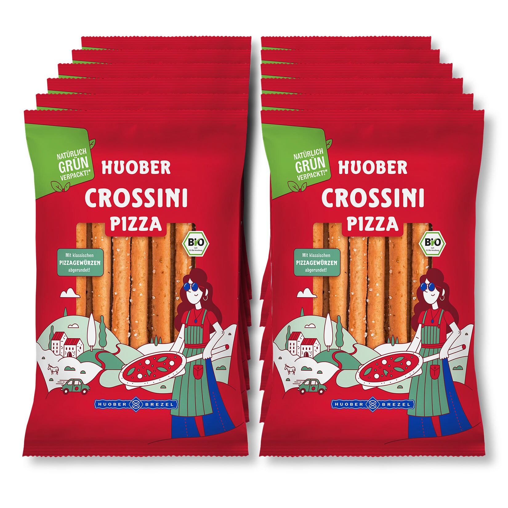 Huober Bio Crossini Pizza Stangen 100 g, 12er Pack - Bild 1