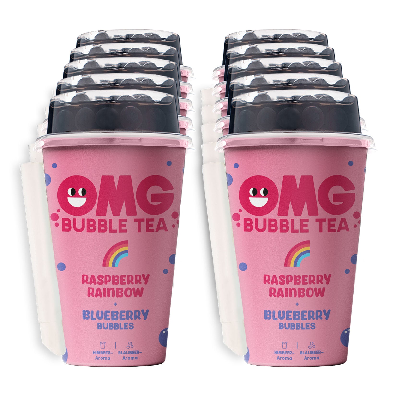 OMG Bubble Tea - Raspberry Rainbow 0,265 Liter, 10er Pack - Bild 1