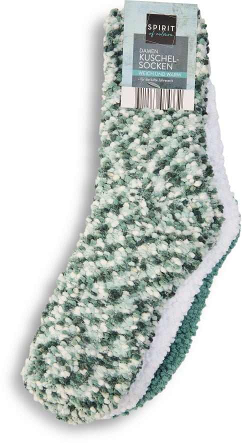 SPIRIT of colours Da. Popcorn Kuschelsocken 3er - Salbei, Gr. 39/42 - Bild 1