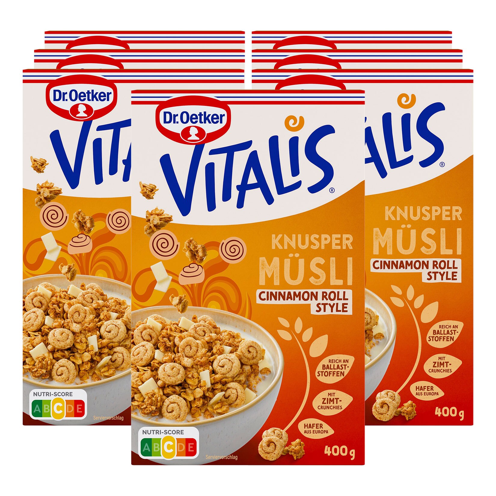 Vitalis Knusper M&uuml;sli Cinnamon Roll 400 g, 7er Pack - Bild 1
