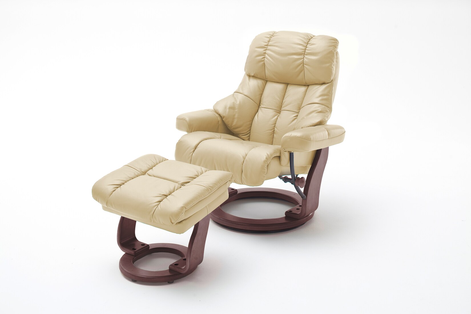 iNNoSeat by MCA + CALGARY XXL Relaxer 180 mit Hocker - versch. Ausführungen - creme walnuss