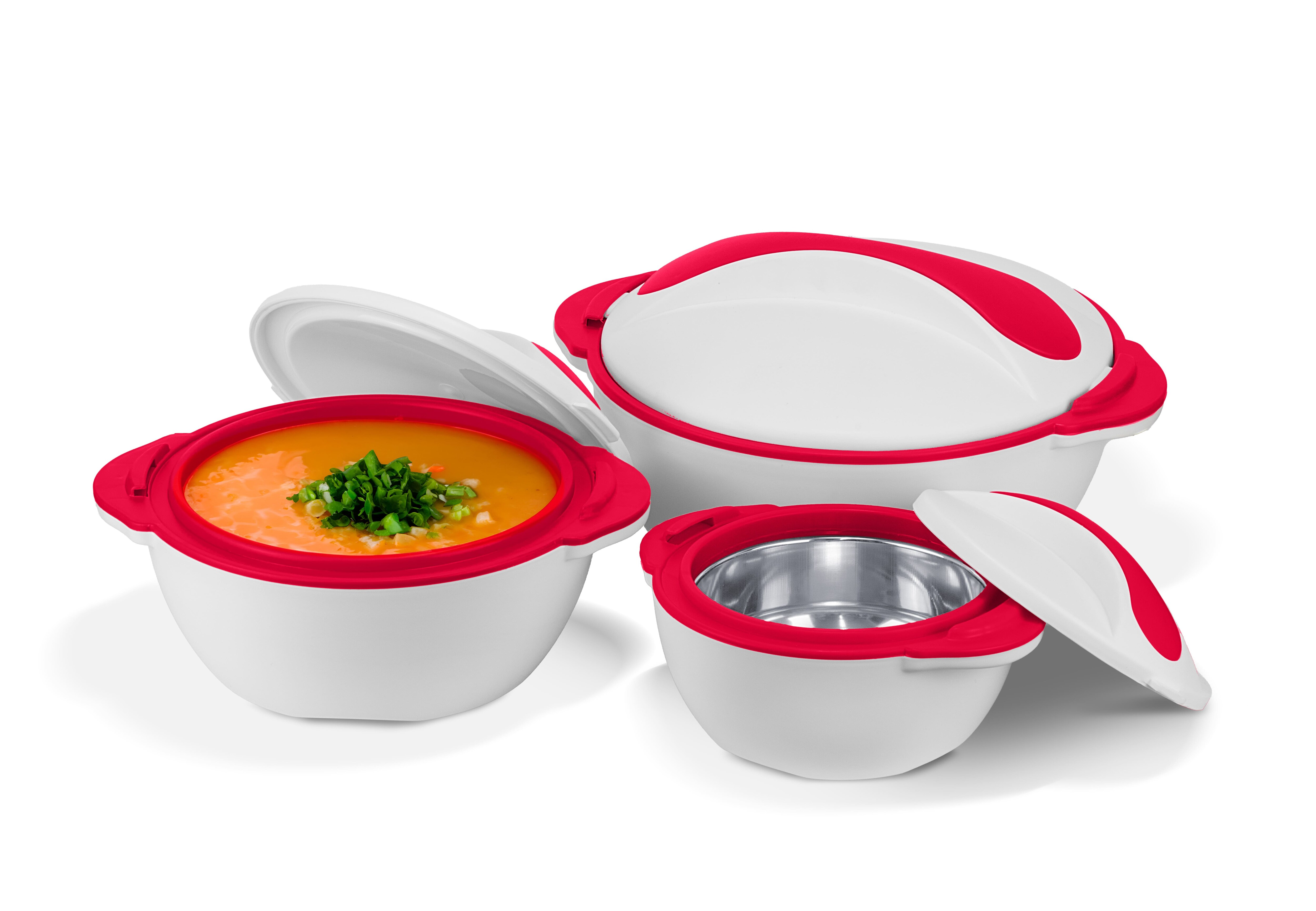 My Hyperflon Thermo Edelstahlsch&uuml;sselset 3 tlg. wei&szlig;/rot - Bild 1