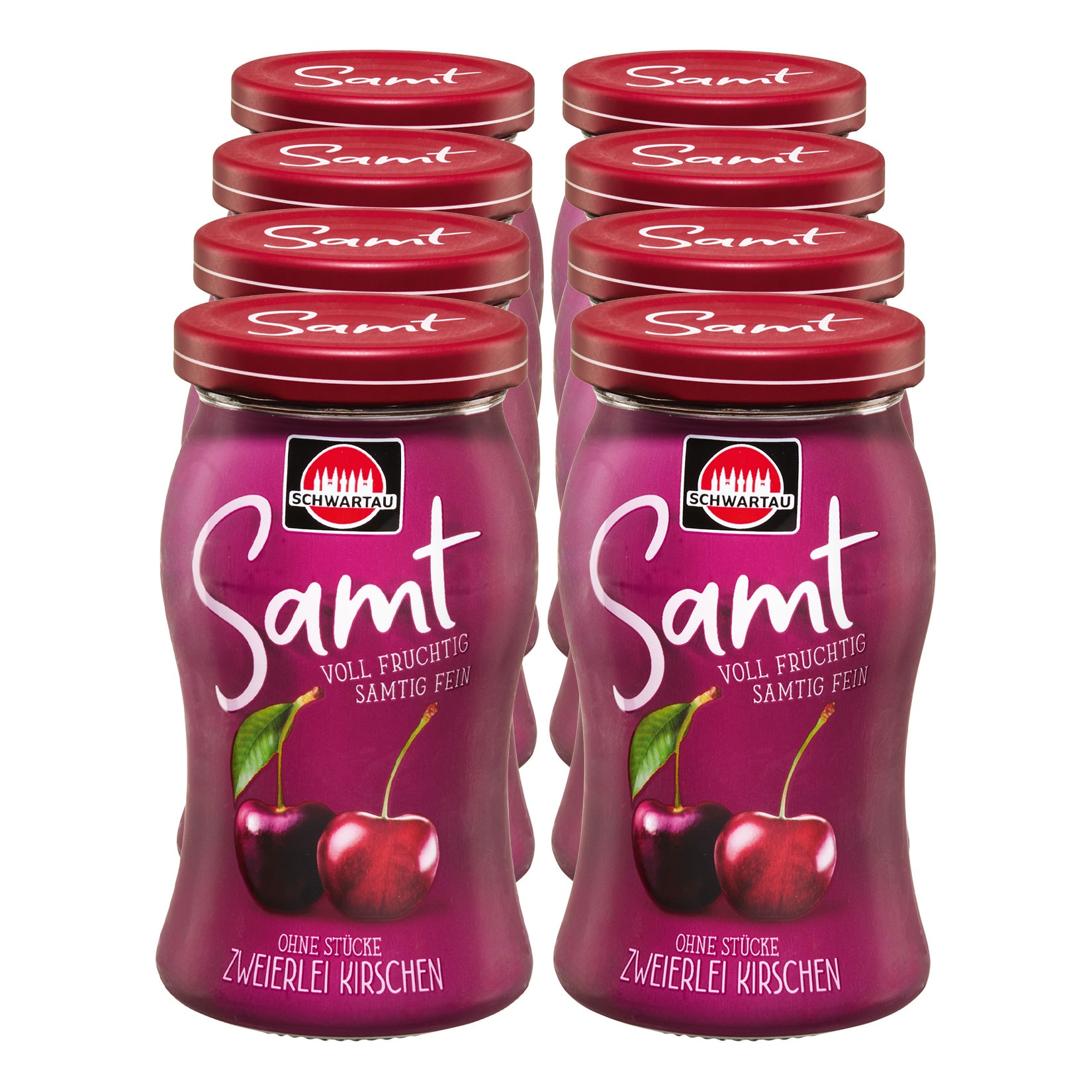 Schwartau Konfit&uuml;re Samt Zweierlei Kirsch 270 g, 8er Pack - Bild 1