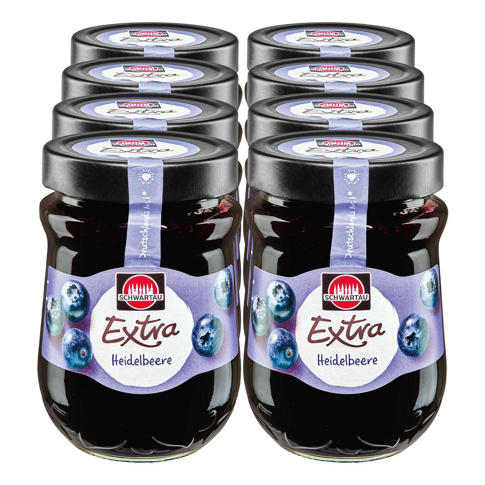 Schwartau Konfit&uuml;re Extra Heidelbeere 340 g, 8er Pack - Bild 1