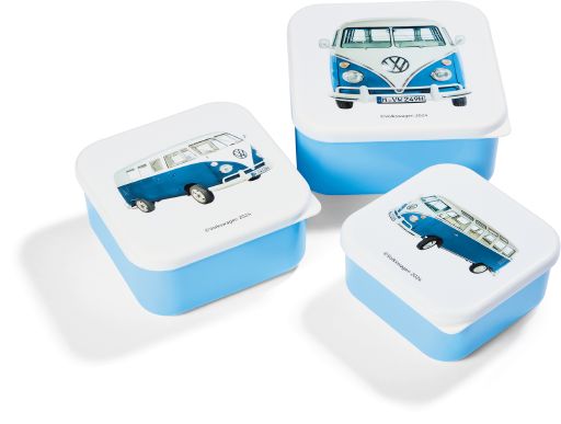 Brotdose VW Classic blau 3er Set PP - Bild 1