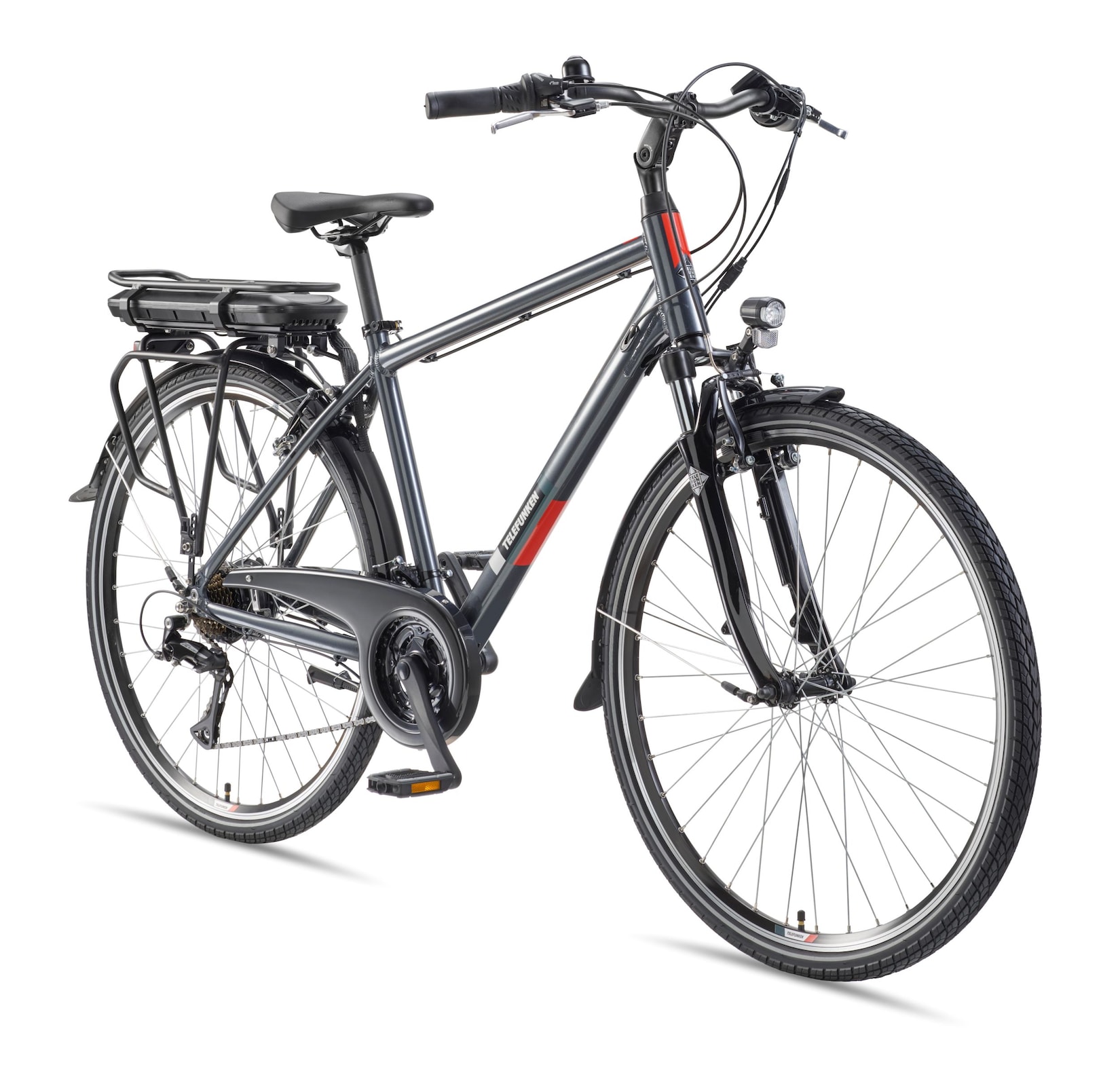Telefunken Trekking E-Bike Elektrofahrrad 28 Zoll 21-Gang Kettenschaltung Heckmotor 250W 536,5Wh Akku Pedelec XT485 Herren