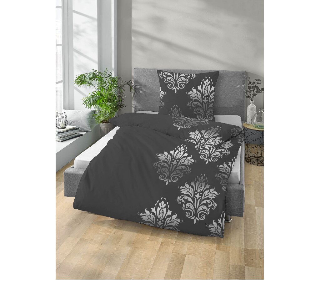 Dekor Bettw&auml;sche Biber &Uuml;G - anthrazit - Bild 1