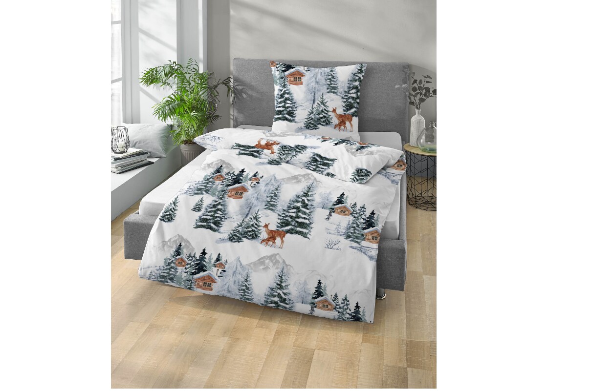 Dekor Bettw&auml;sche Biber NG - Schnee - Bild 1