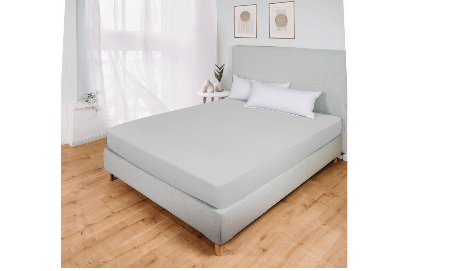 Dekor Flausch-Spannbettlaken Doppel – silber | 04311536076428