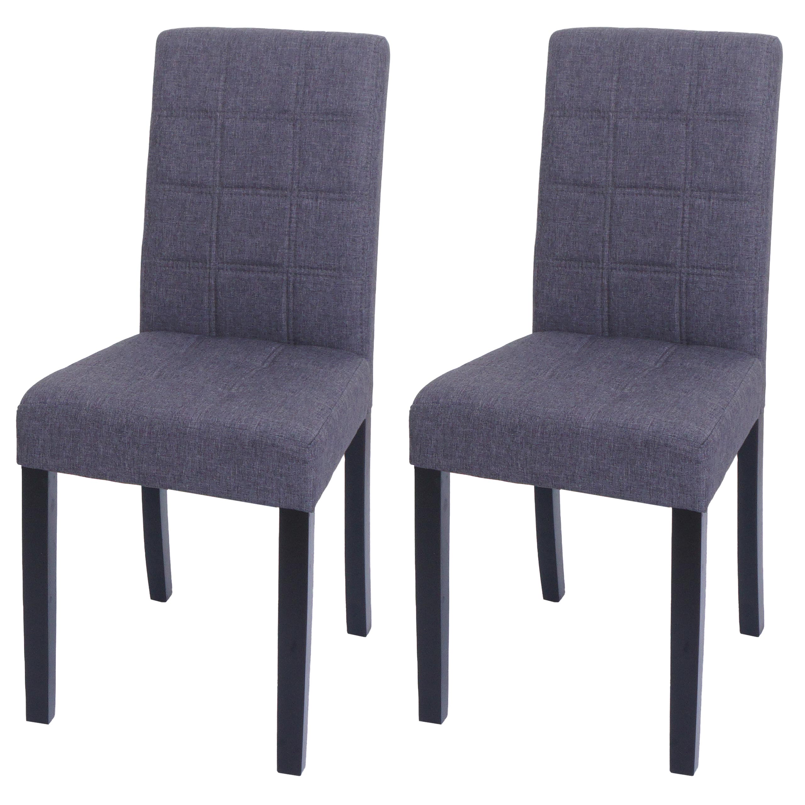 2er-Set Esszimmerstuhl MCW-O65b, K&uuml;chenstuhl Polsterstuhl Lehnstuhl, Stoff/Textil (280g/m&sup2;), dunkelgrau - Bild 1