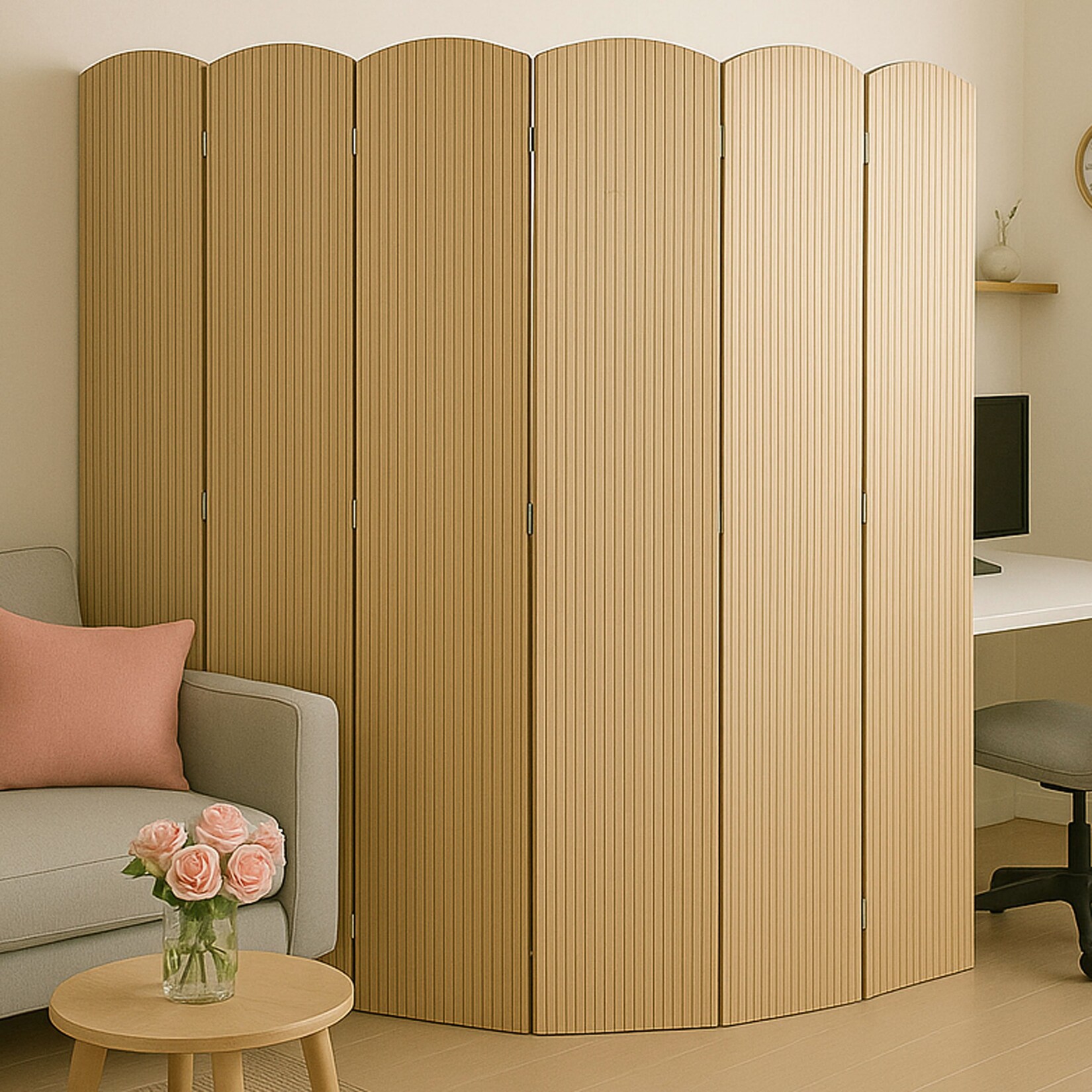 Bambus Paravent MCW-O30, Raumteiler Trennwand Sichtschutz, zusammenklappbar 6 Paneele 170x245cm | 04057651886794