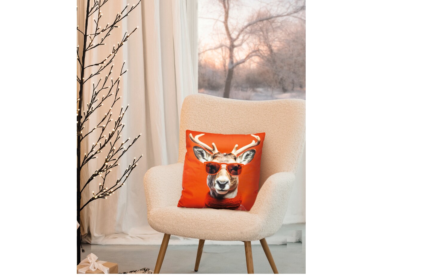 Dekokissen XMAS - versch. Ausf&uuml;hrungen - Hirsch - Bild 1