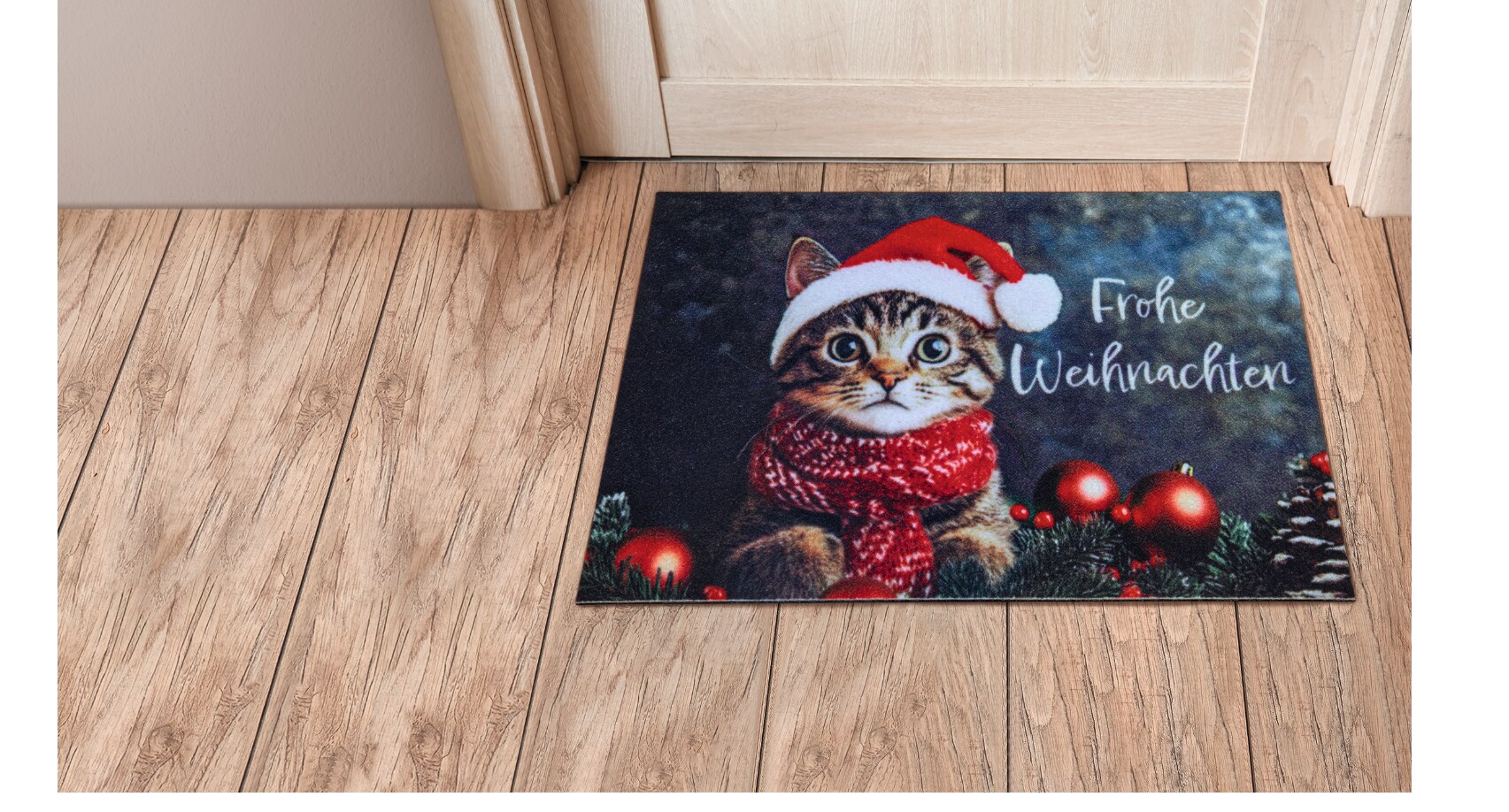 Dekor Tuermatte XMAS - versch. Ausf&uuml;hrungen -Katze - Bild 1