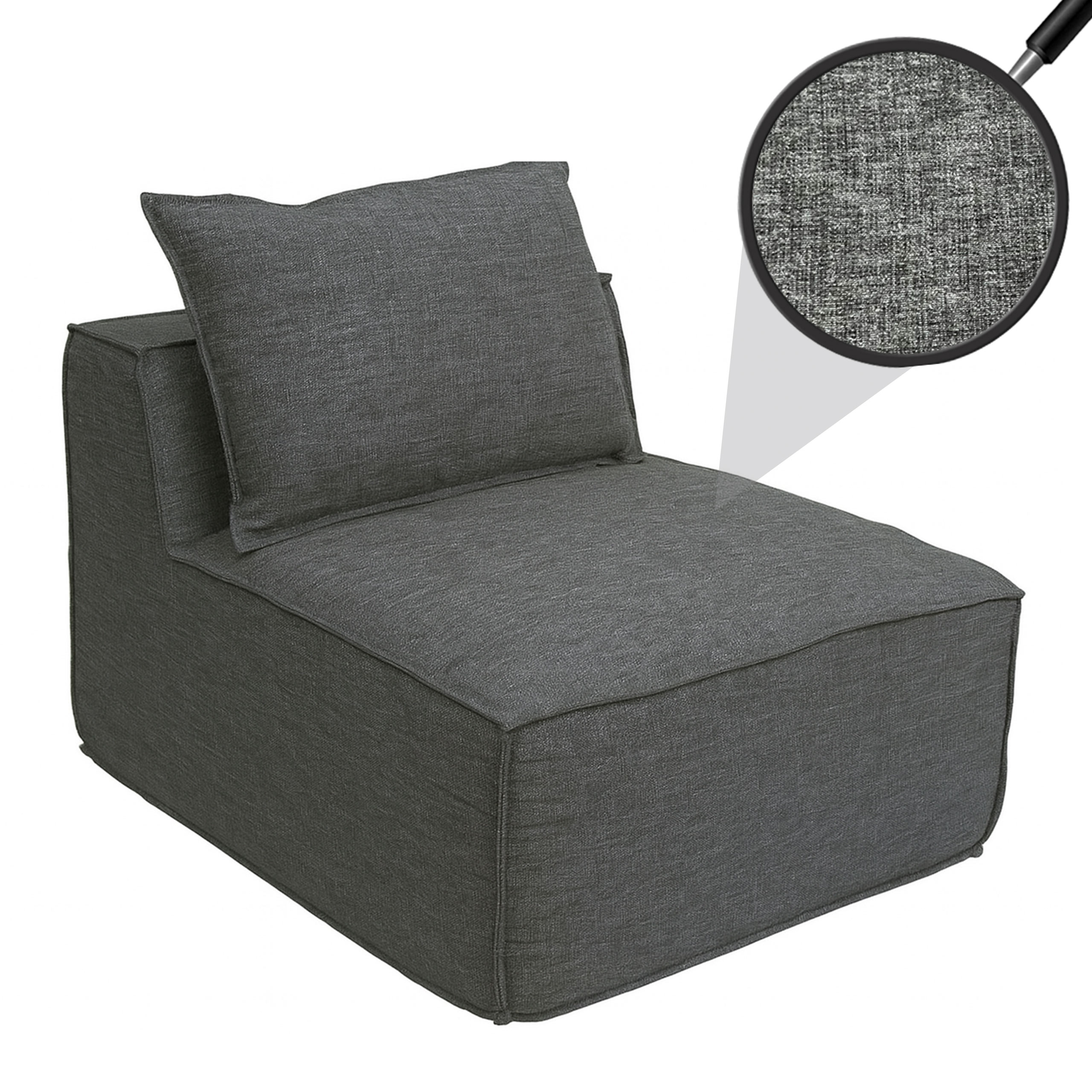 Sessel/Zubeh&ouml;r f&uuml;r Sofa MCW-O54, Loungesessel Polstersessel Mittelteil, Stoff/Textil (300g/m&sup2;) 63x75x97cm ~ dunkelgrau - Bild 1