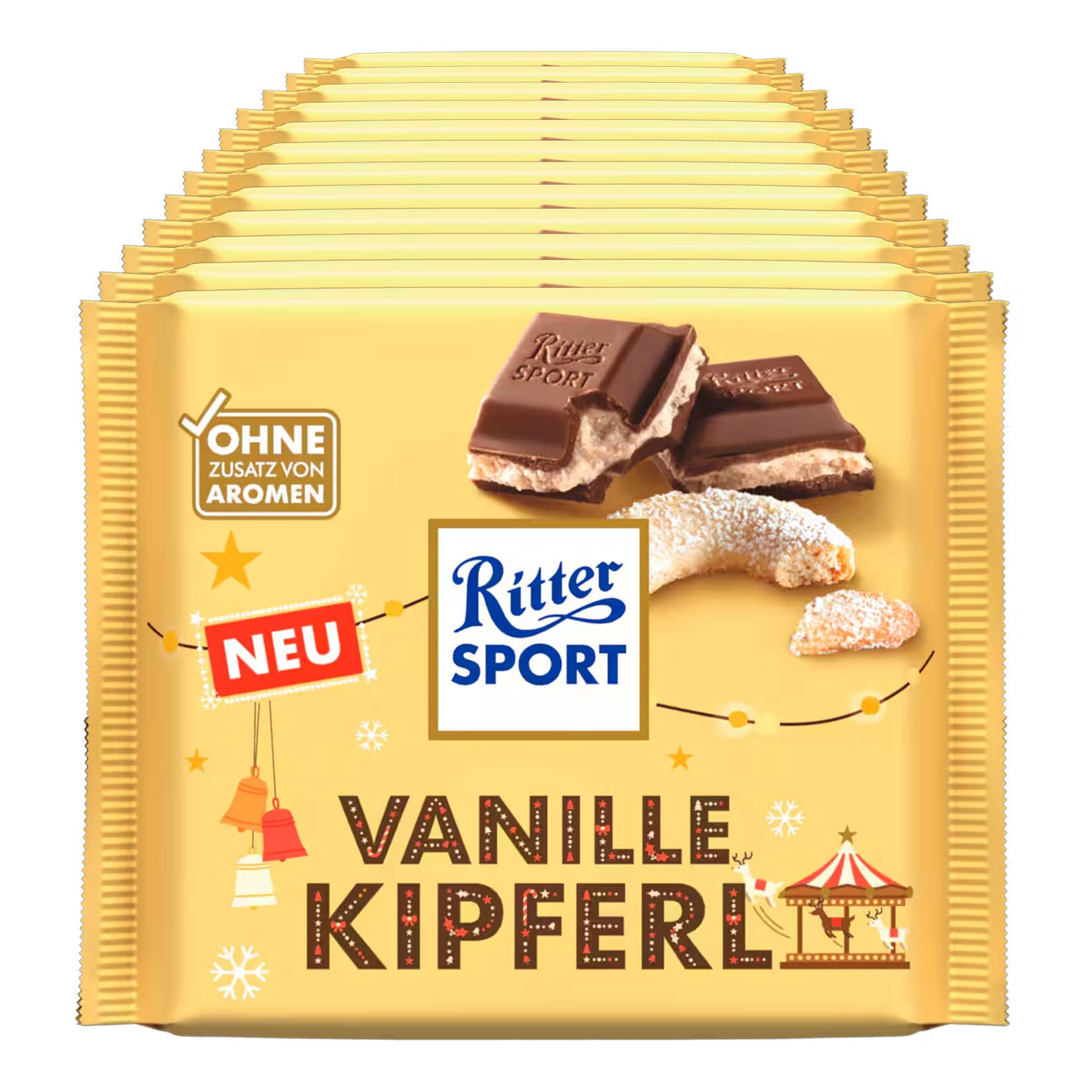 Ritter Sport Vanillekipferl 100 g, 12er Pack - Bild 1
