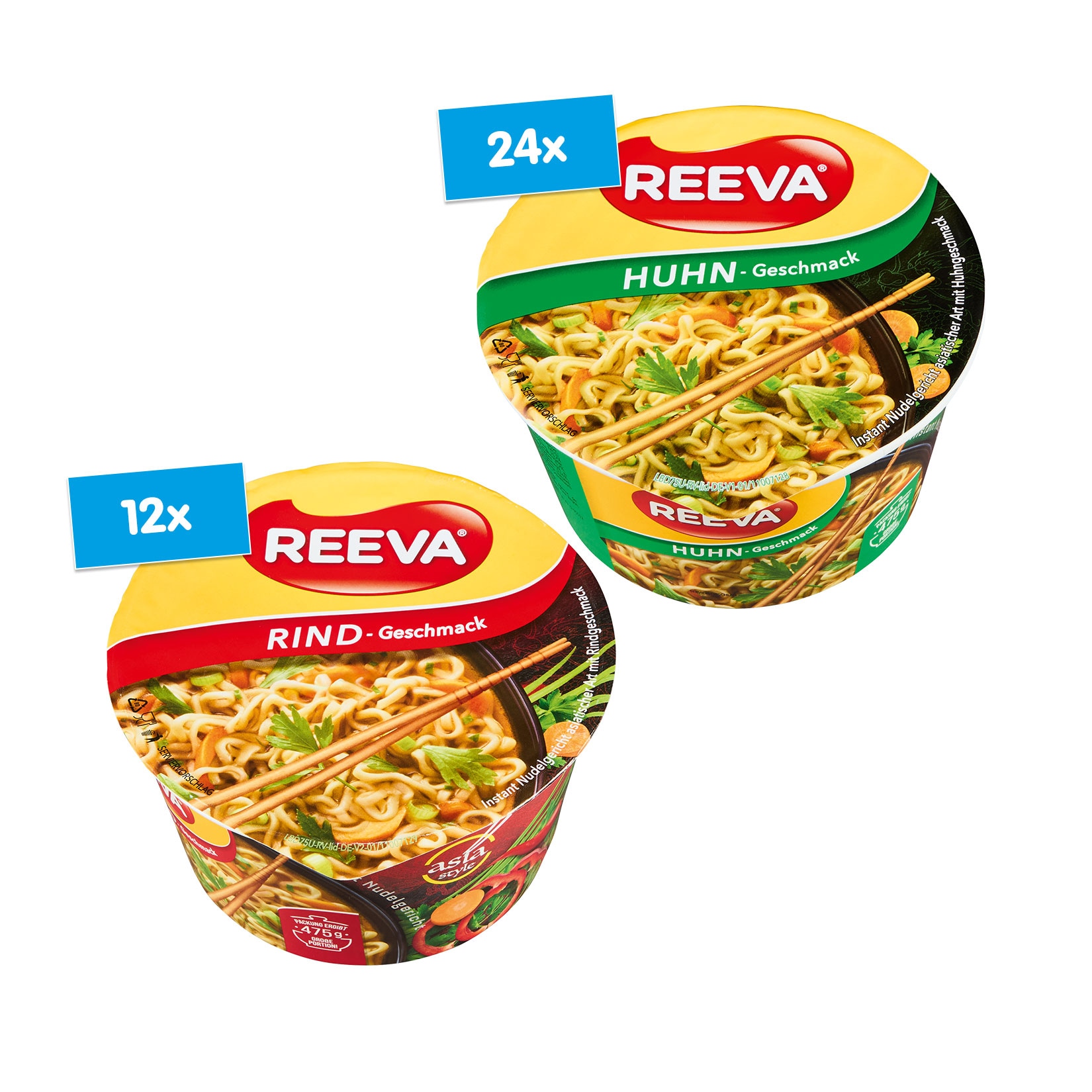 Reeva Instantnudeln verschiedene Sorten 75 g, 36er Pack - Bild 1