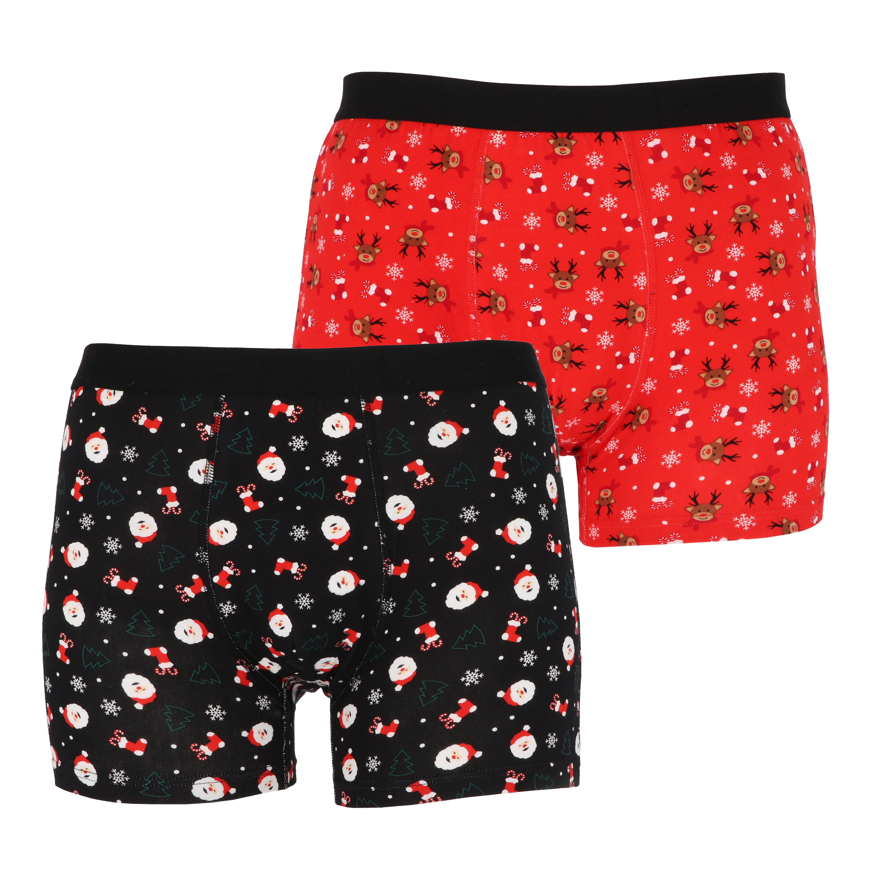 Herren Weihnachts Retroshorts 2er Pack, Santa M - Bild 1