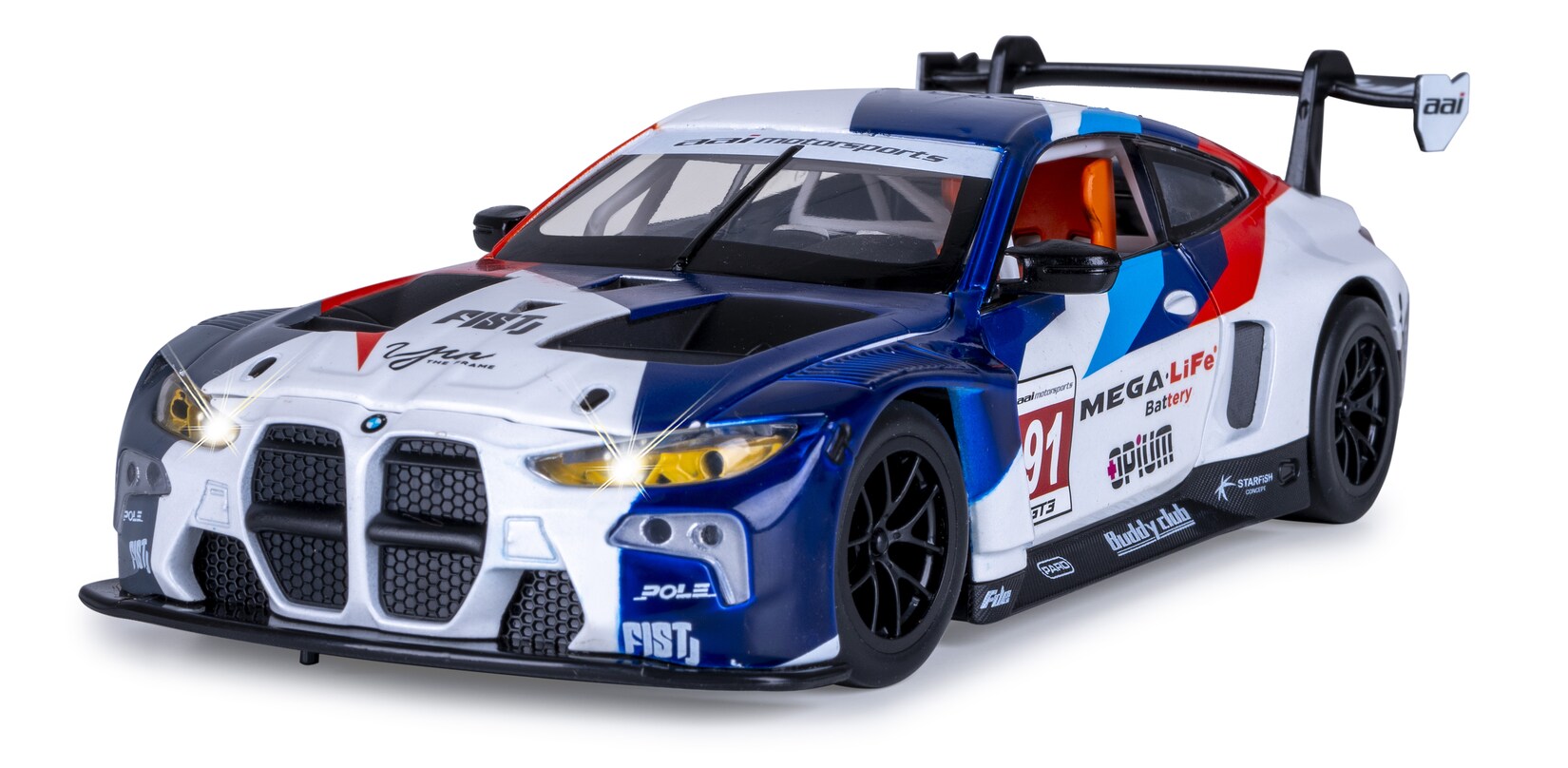 JAMARA BMW M4 GT3 Diecast 1:24 weiß inkl. Knopfzellen