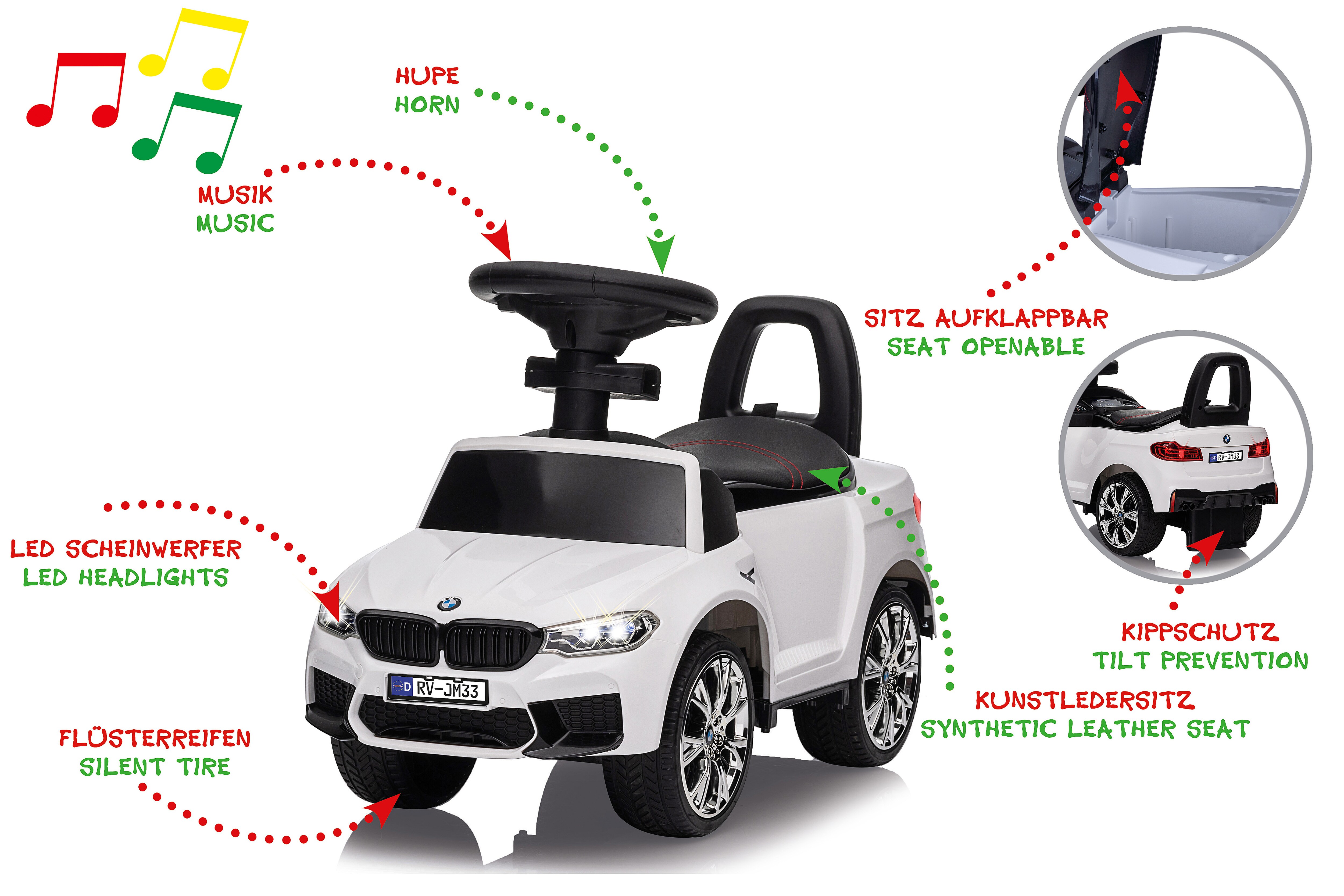 JAMARA Rutscher BMW M5 wei&szlig; 2in1 - Bild 1