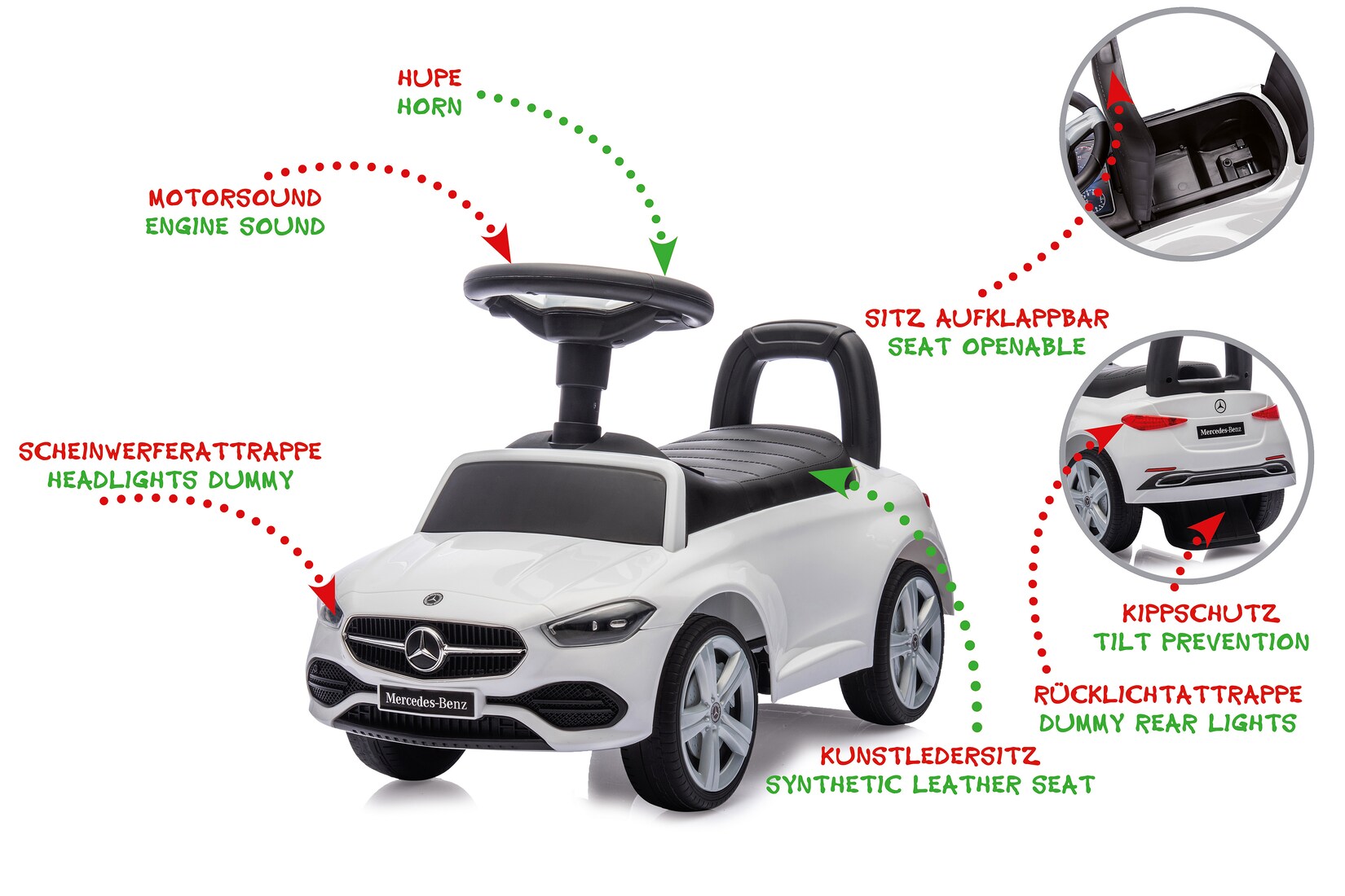 JAMARA Rutscher Mercedes-Benz C-Class weiß 2in1 | 04042774474515