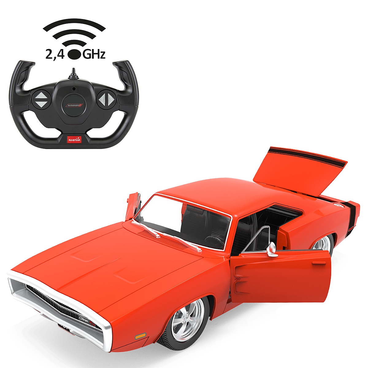 JAMARA Dodge Charger R/T 1970 1:16 rot 2,4GHz T&uuml;r manuell - Bild 1