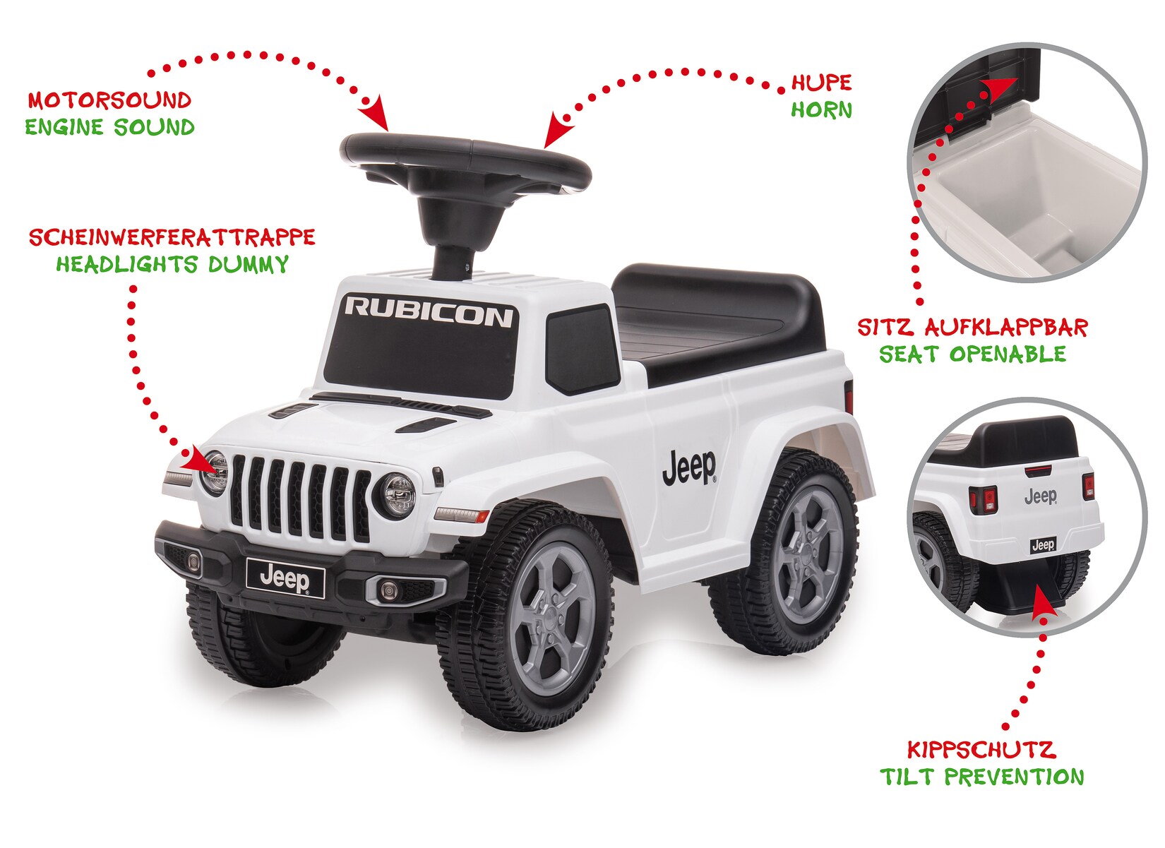 JAMARA Rutscher Jeep® Gladiator weiß | 04042774474706