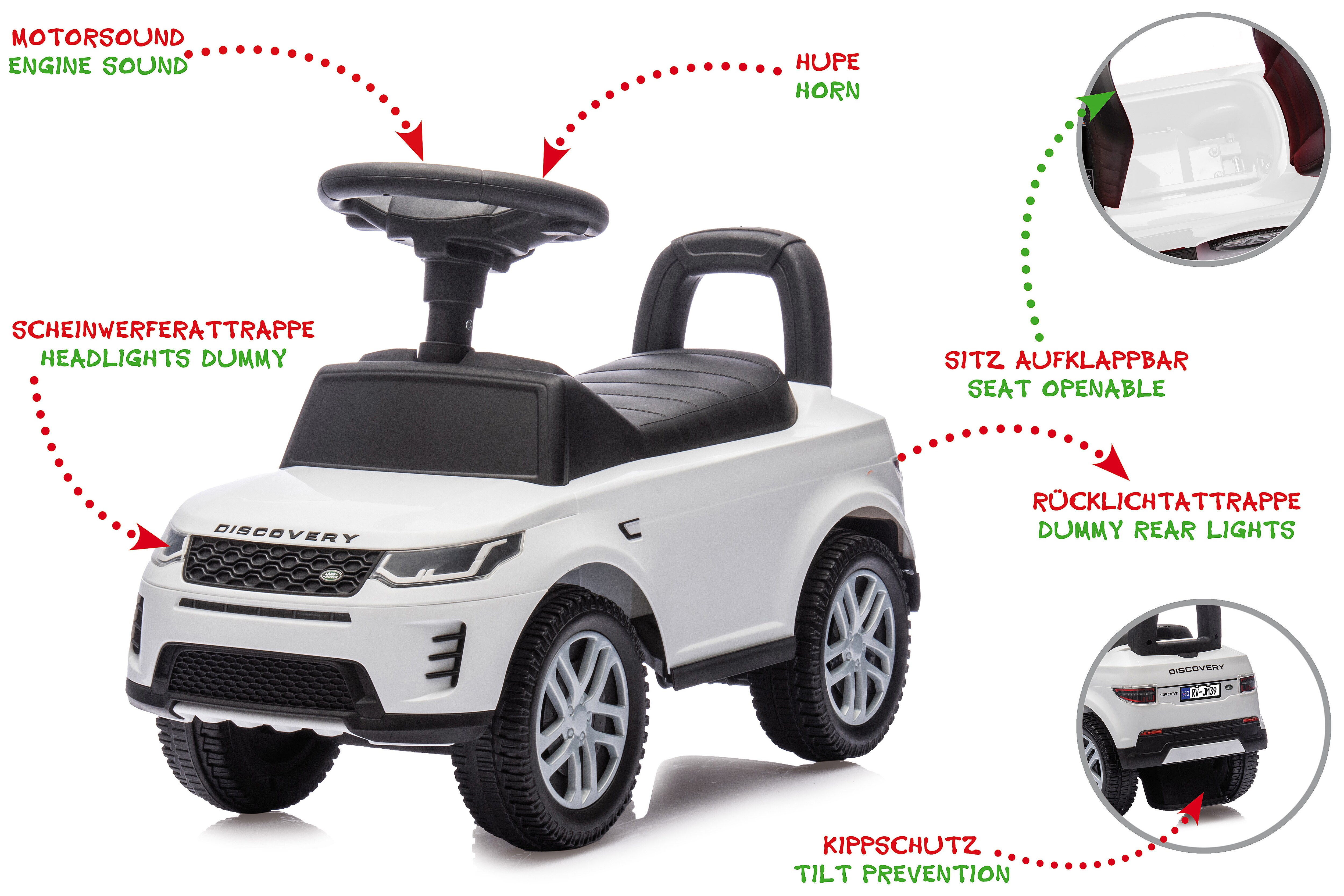 JAMARA Rutscher Land Rover Discovery wei&szlig; 2in1 - Bild 1