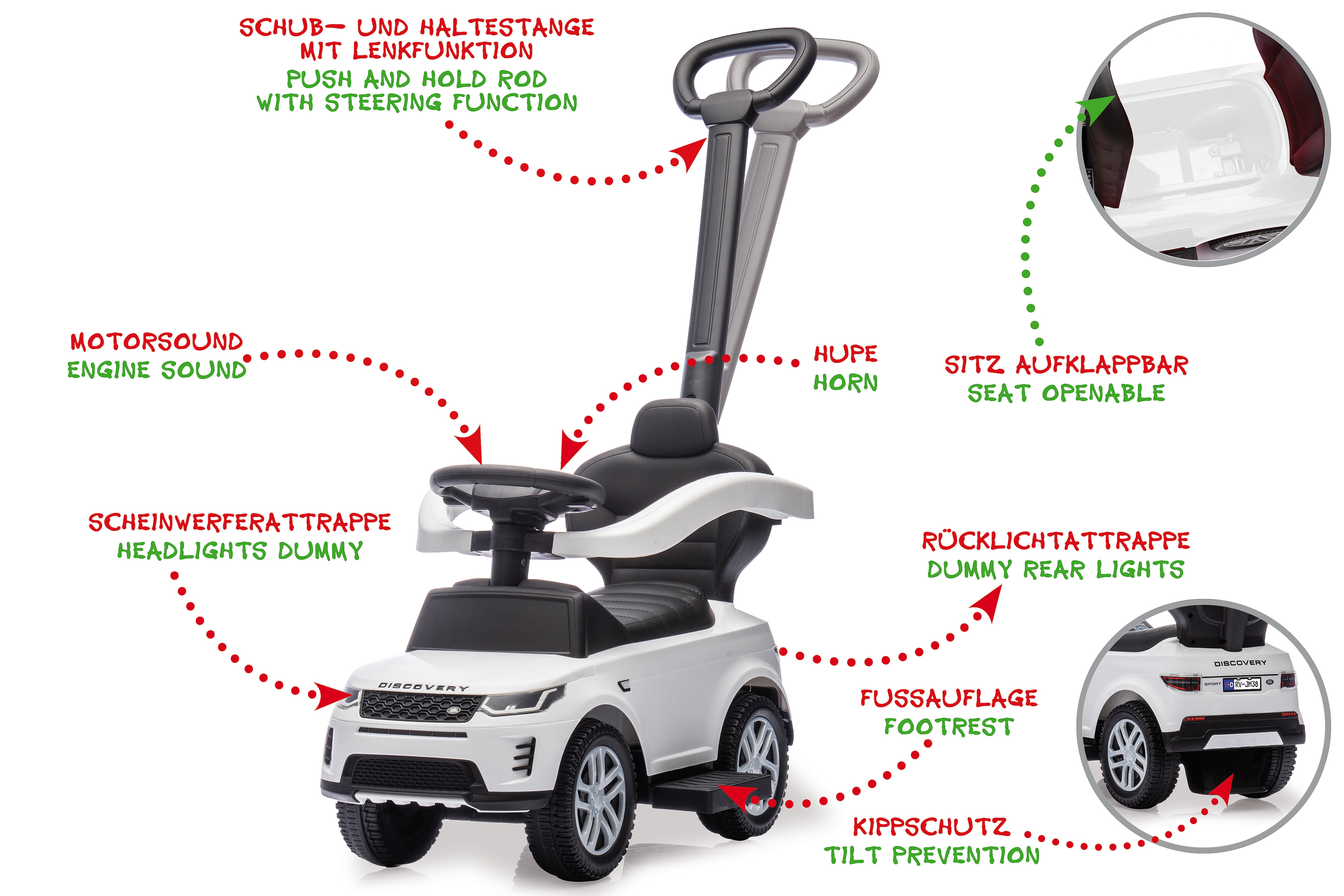JAMARA Rutscher Land Rover Discovery wei&szlig; 3in1 - Bild 1