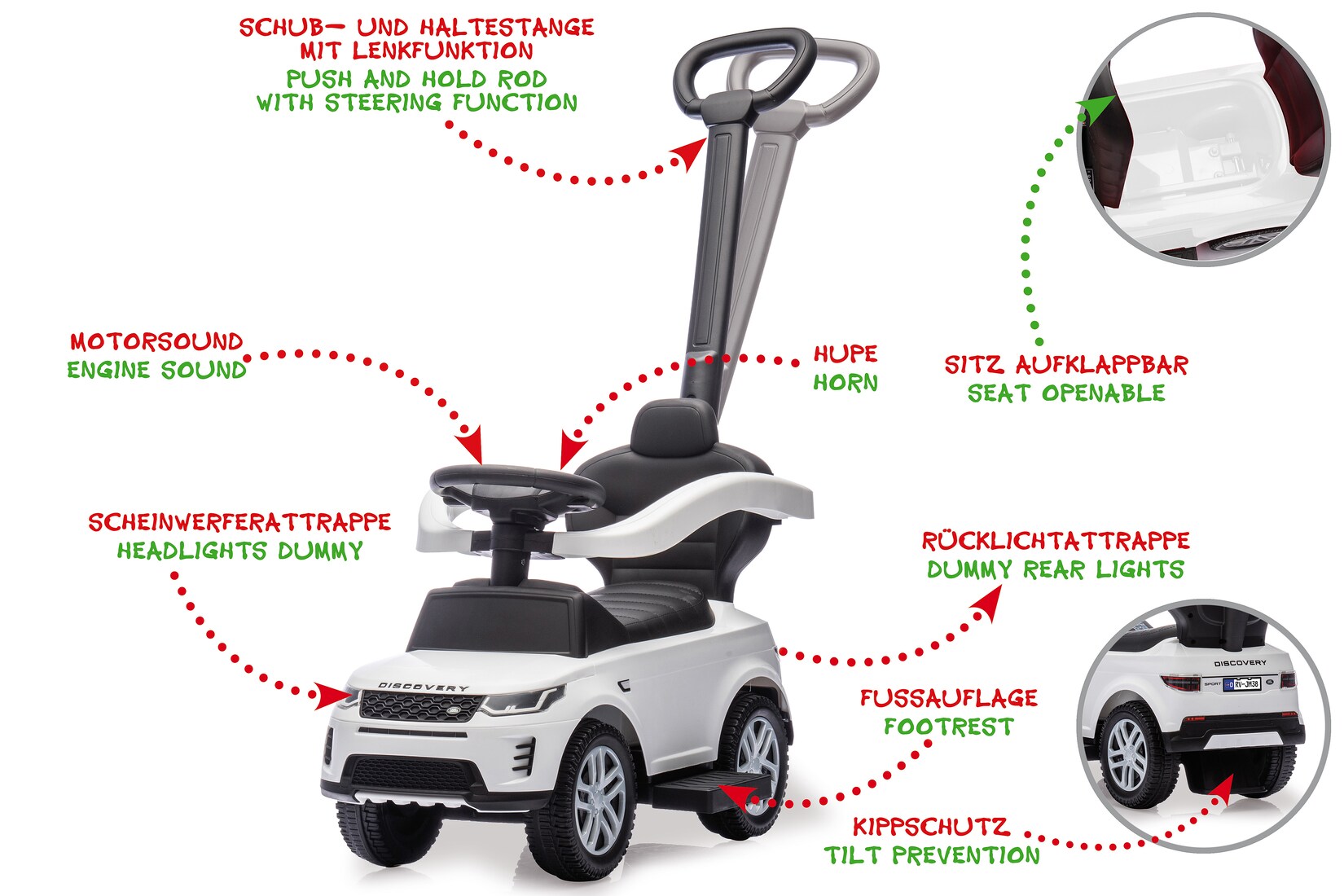 JAMARA Rutscher Land Rover Discovery weiß 3in1 | 04042774476083
