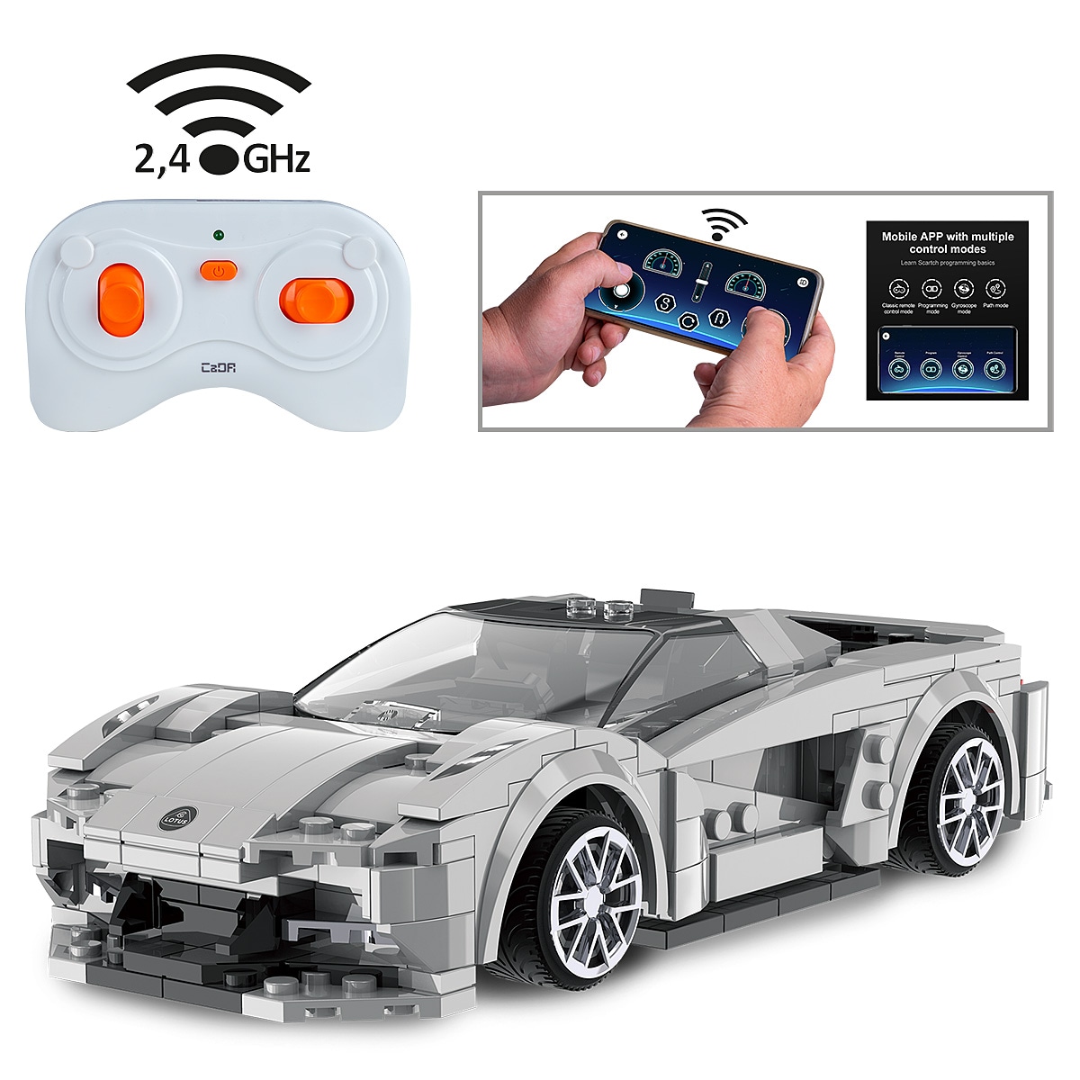 JAMARA CaDA Lotus Evija 1:18 grau 2,4GHz Bricks - Bild 1