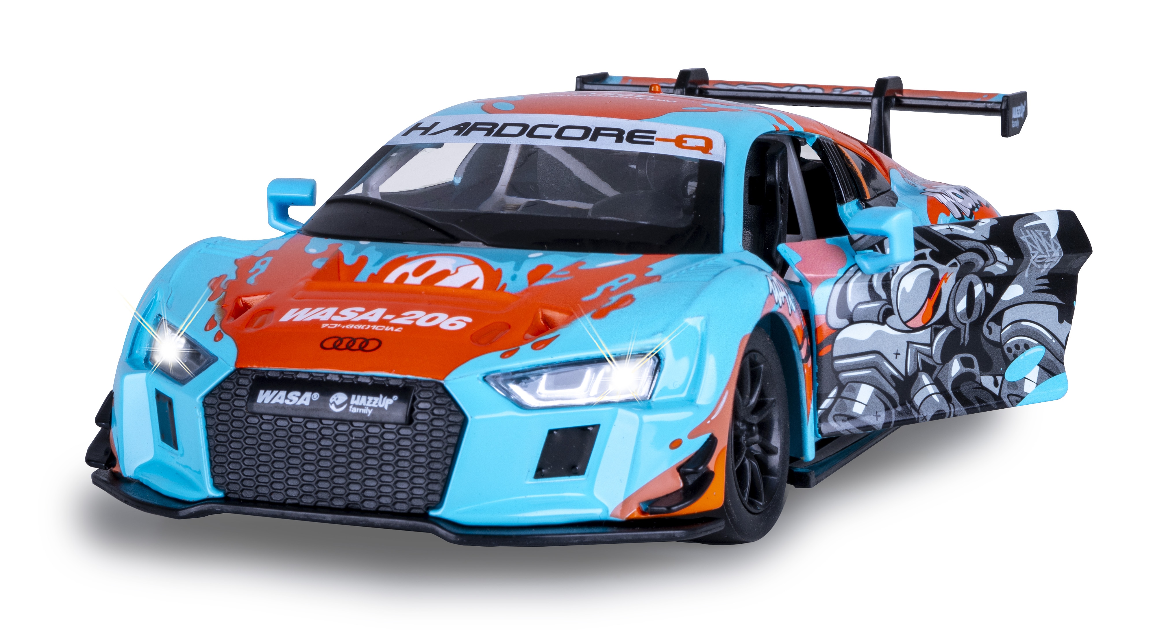 JAMARA Audi R8 LMS Diecast 1:24 blau inkl. Knopfzellen - Bild 1