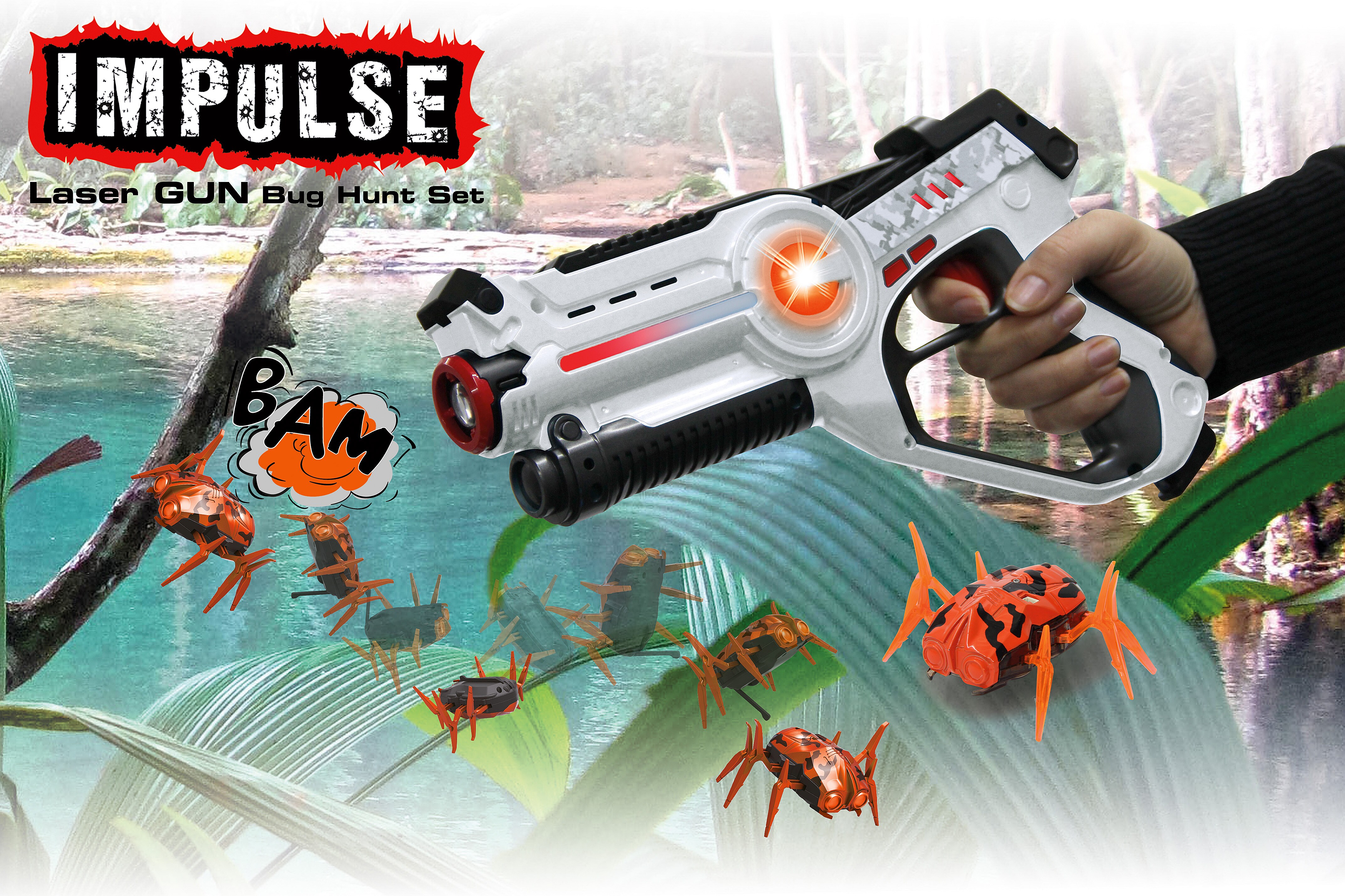 JAMARA Impulse Laser Gun Bug Hunt Set weiss/orange - Bild 1