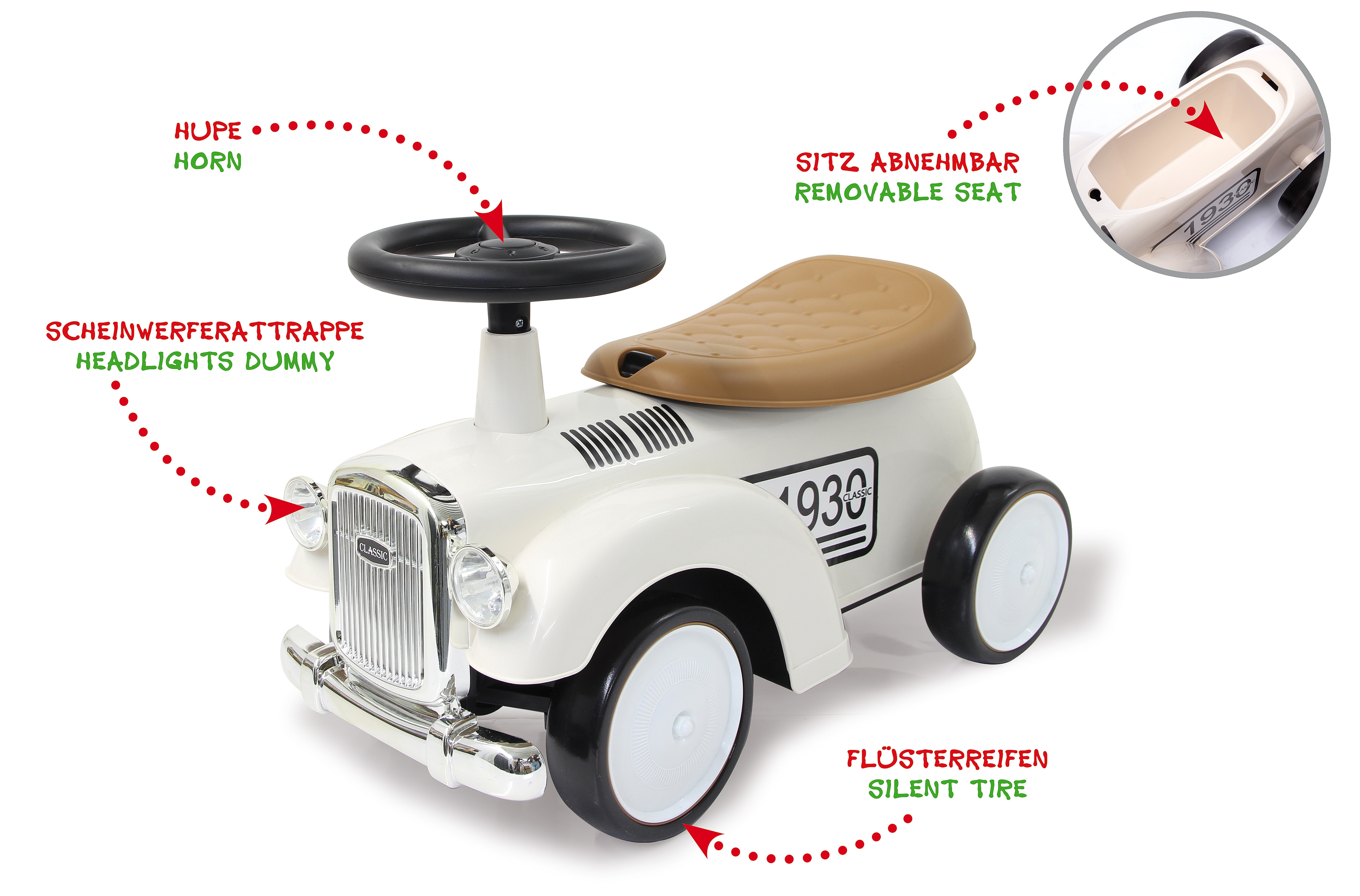 JAMARA Rutscher Classic Car wei&szlig; - Bild 1