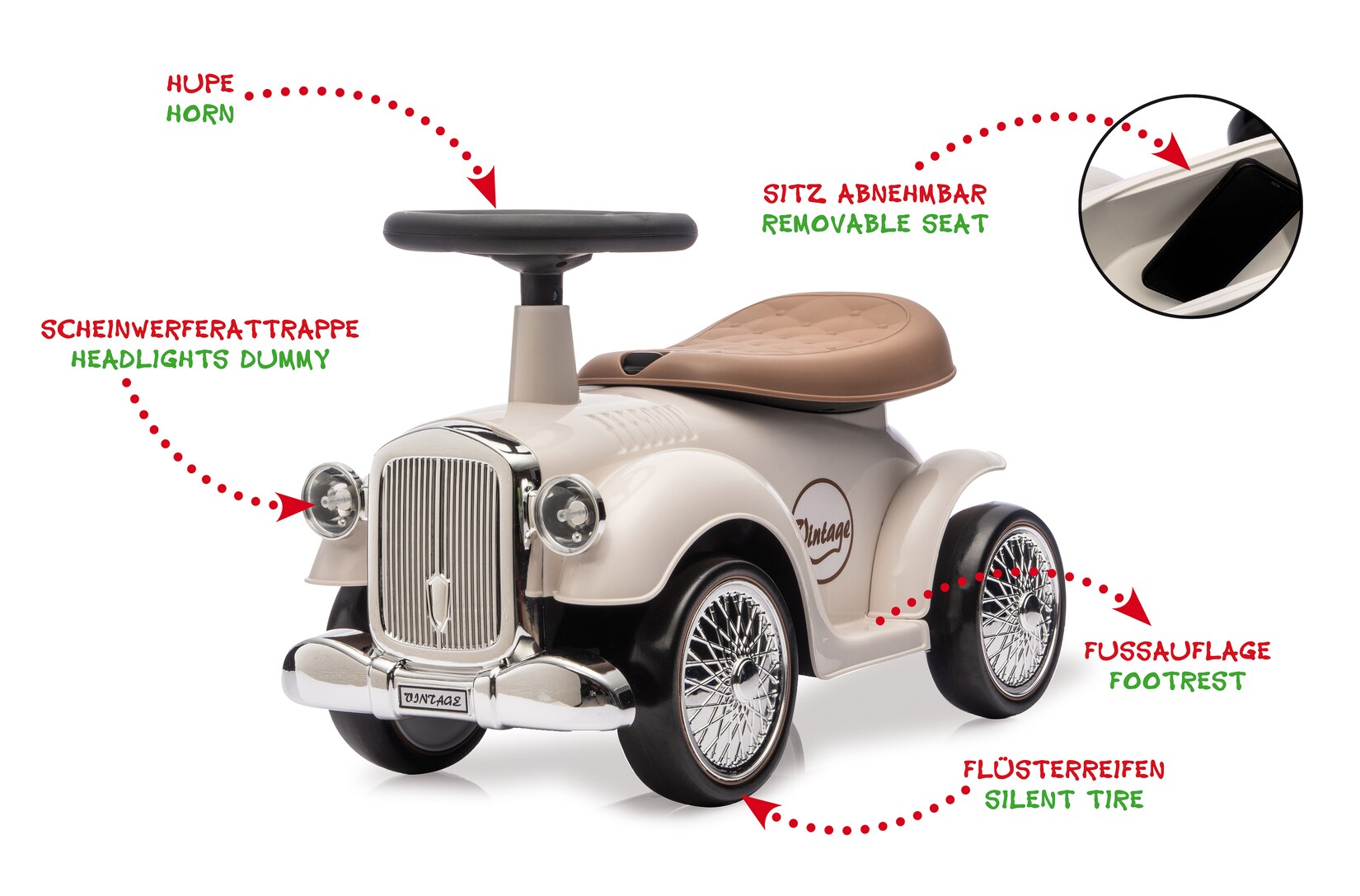 JAMARA Rutscher Classic Car weiß | 04042774472306