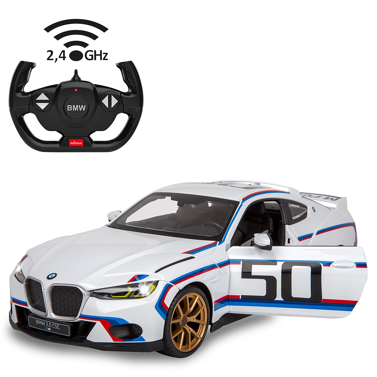 JAMARA BMW 3.0 CSL 1:14 wei&szlig; 2,4GHz T&uuml;r manuell - Bild 1