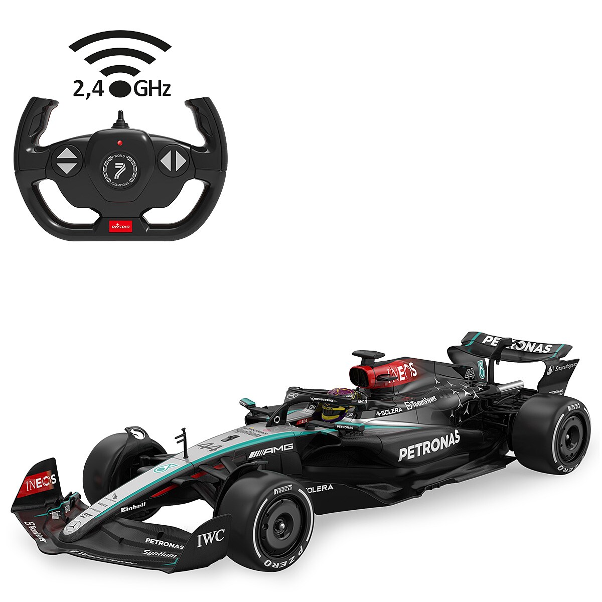 JAMARA Mercedes-AMG F1 W15 E Performance 1:12 schwarz 2,4GHz | 04042774476502