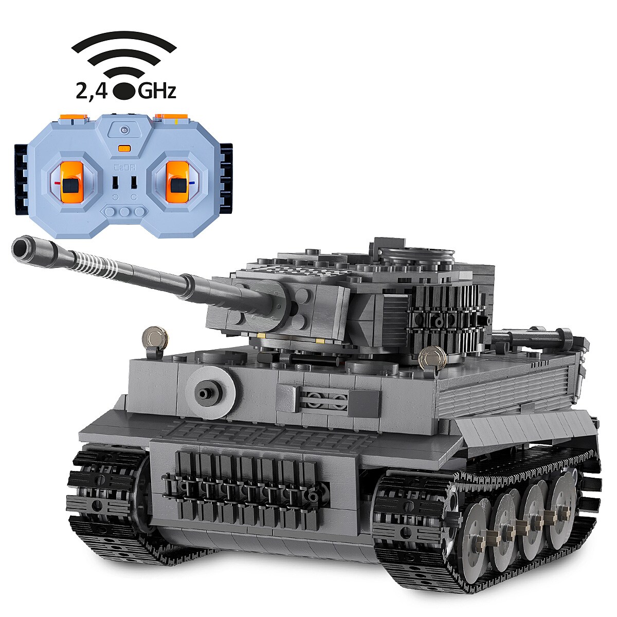 JAMARA CaDA Panzer Tiger 1:35 grau 2,4GHz Bricks - Bild 1