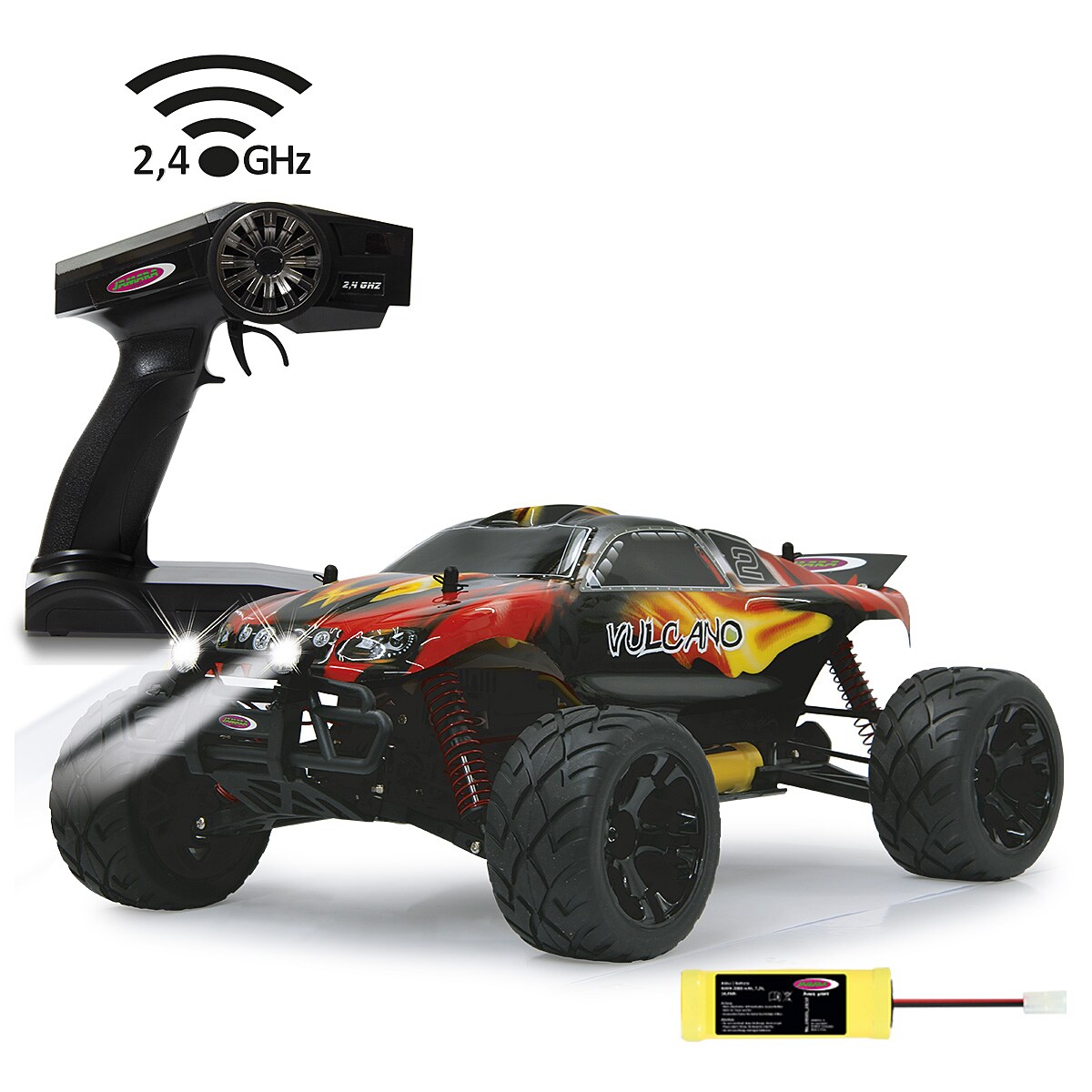 JAMARA-53368-Vulcano Monstertruck 4WD 1:10 NiMh 2,4GHz mit LED | 04042774429867