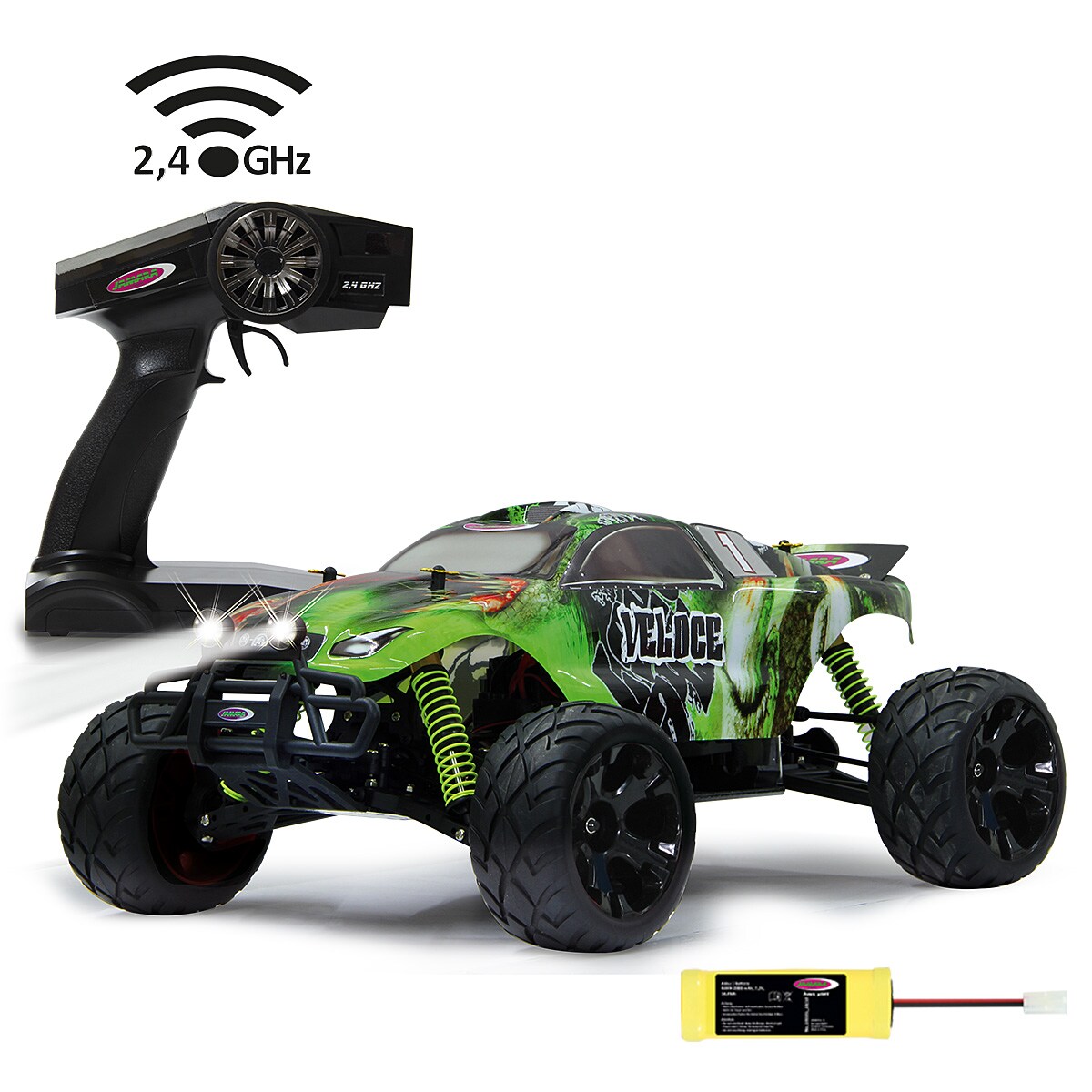 JAMARA-53370-Veloce Monstertruck 4WD 1:10 NiMh 2,4GHz mit LED | 04042774395247