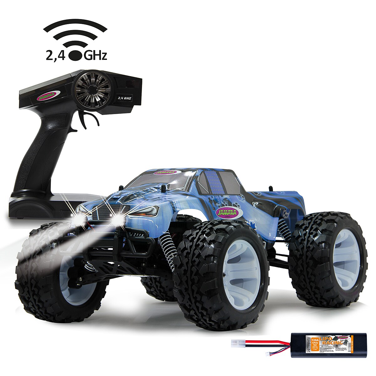 JAMARA-53361-Tiger Ice Monstertruck 4WD 1:10 Lipo 2,4GHz mit LED - Bild 1