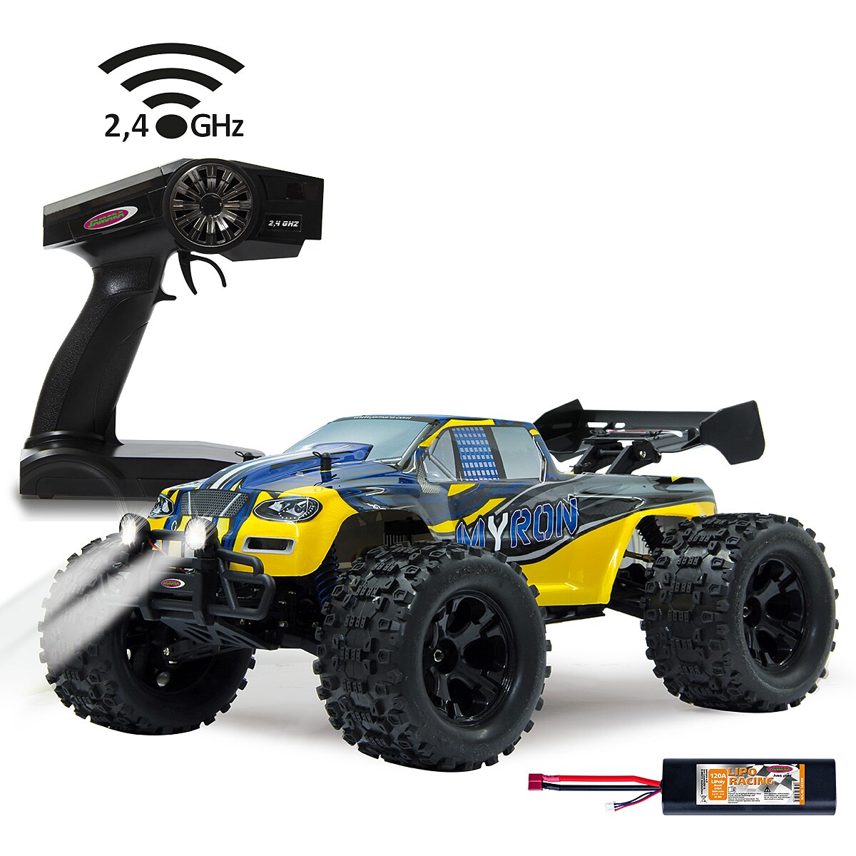 JAMARA-53365-Myron Monstertruck BL 4WD 1:10 Lipo 2,4GHz mit LED - Bild 1